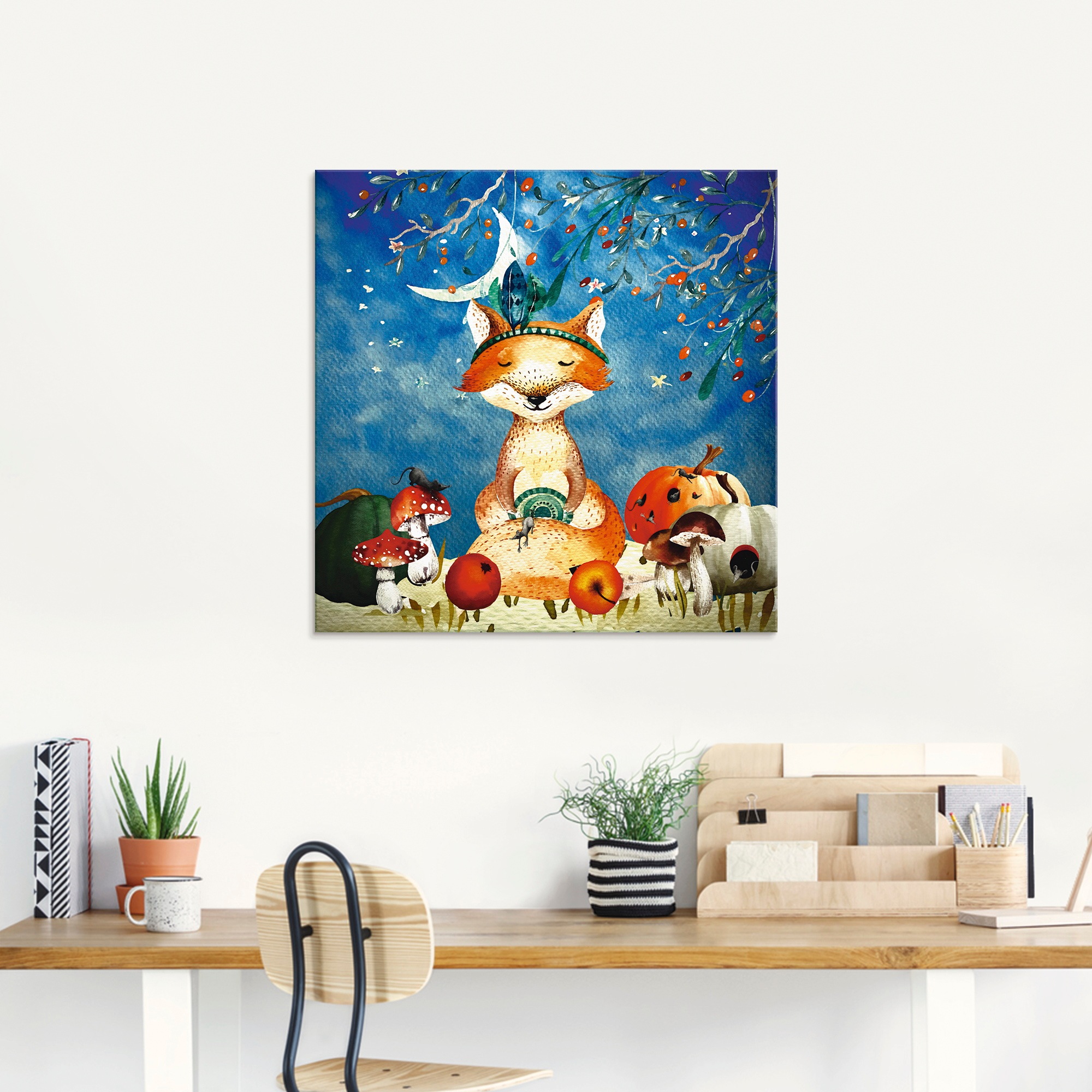 Artland Glasbild »Der müde Fuchs«, Tiere, (1 St.), in verschiedenen Größen