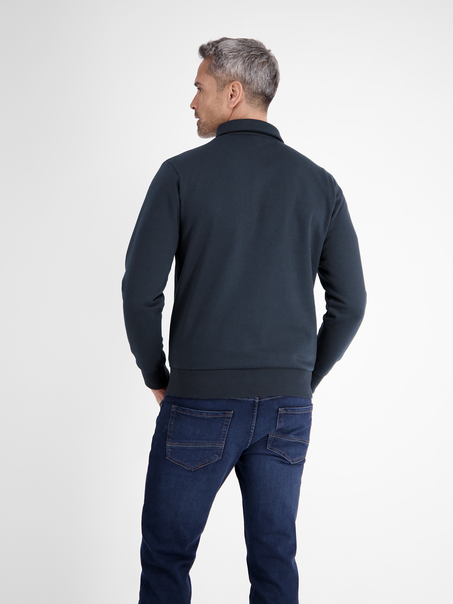 LERROS Langarm-Poloshirt »FELPA«, Sweatshirt mit Knopfleiste