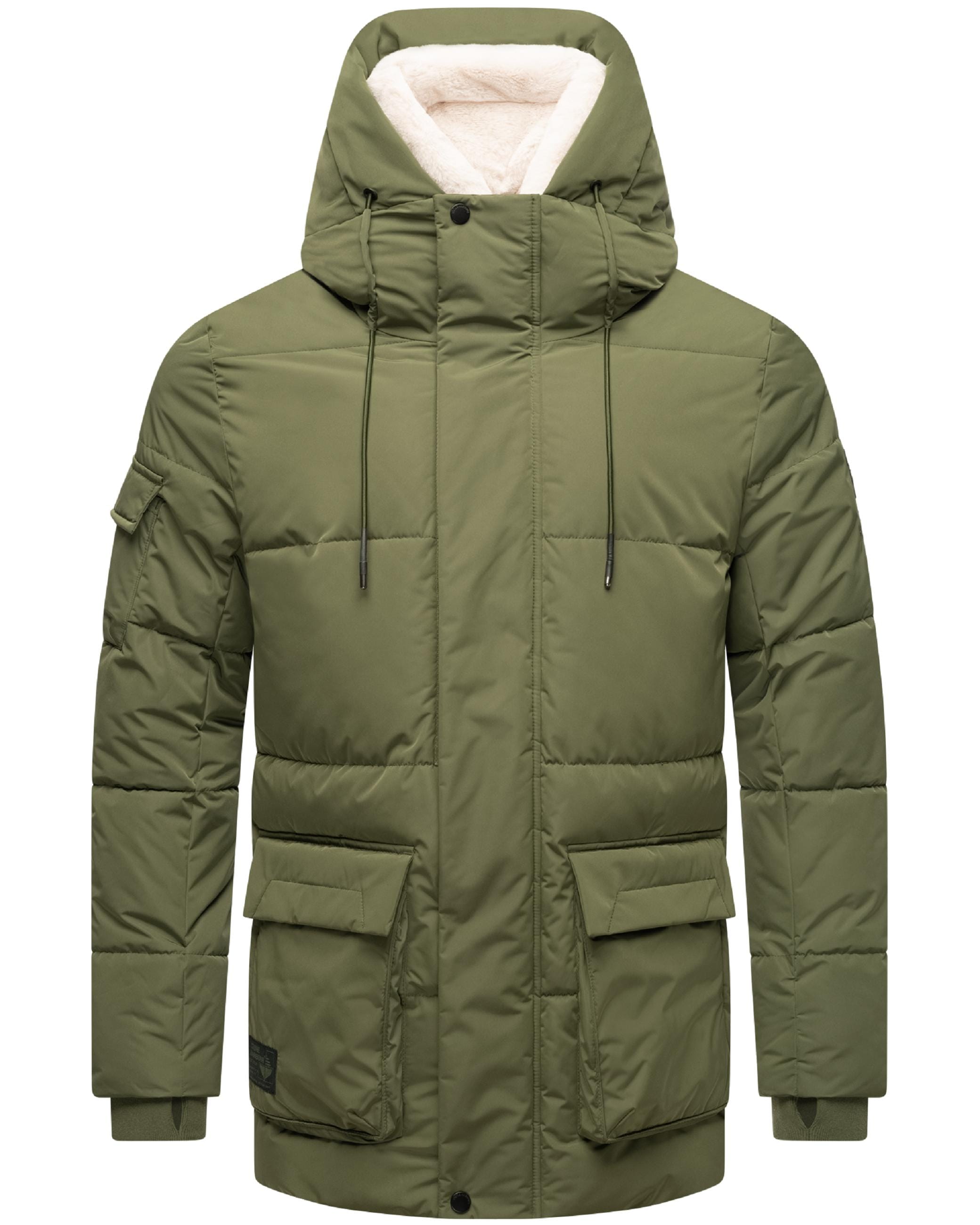 Stone Harbour Winterjacke »Winterjacke Lauroo XX«, mit Kapuze, urbane Herren Steppjacke mit kuscheligem Kunstpelz-Kragen