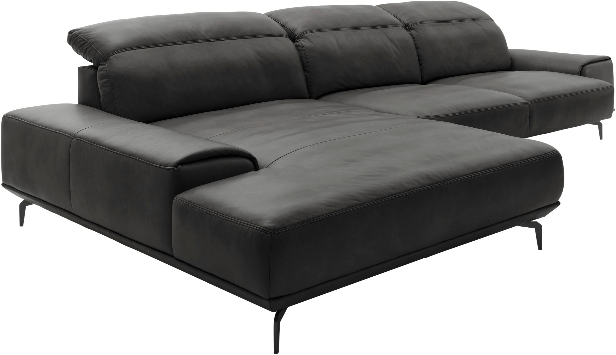 Musterring Wohnlandschaft »MR 2490«, Fuß schwarz, Sitzhöhe 48cm, wahlweise mit Funktionen, Maße 342x207 cm