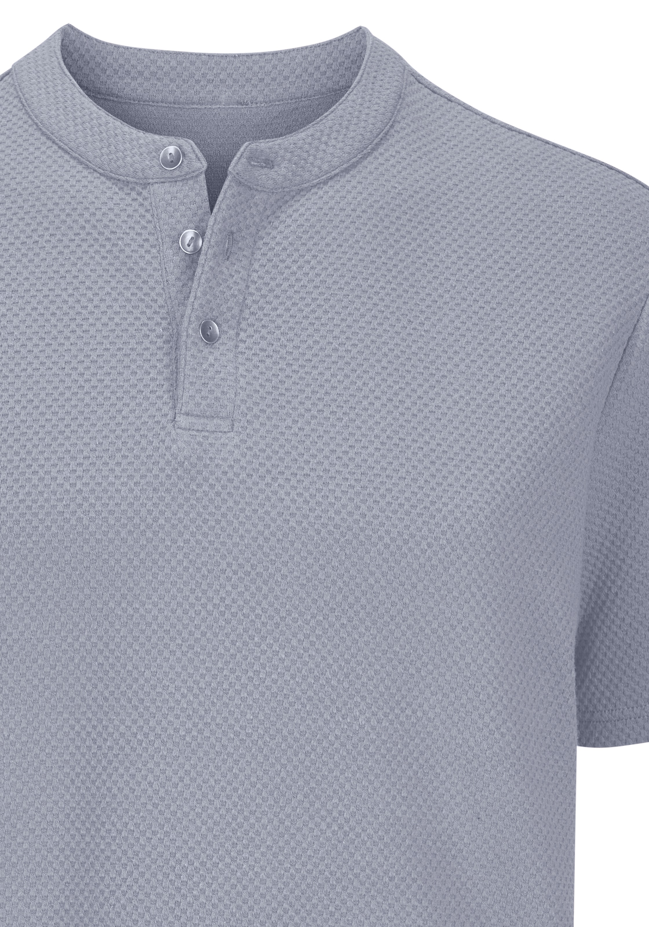 John Devin T-Shirt »Kurzarm-Poloshirt aus Struktur-Qualität« mit modischem Stehkragen und Knopfleiste