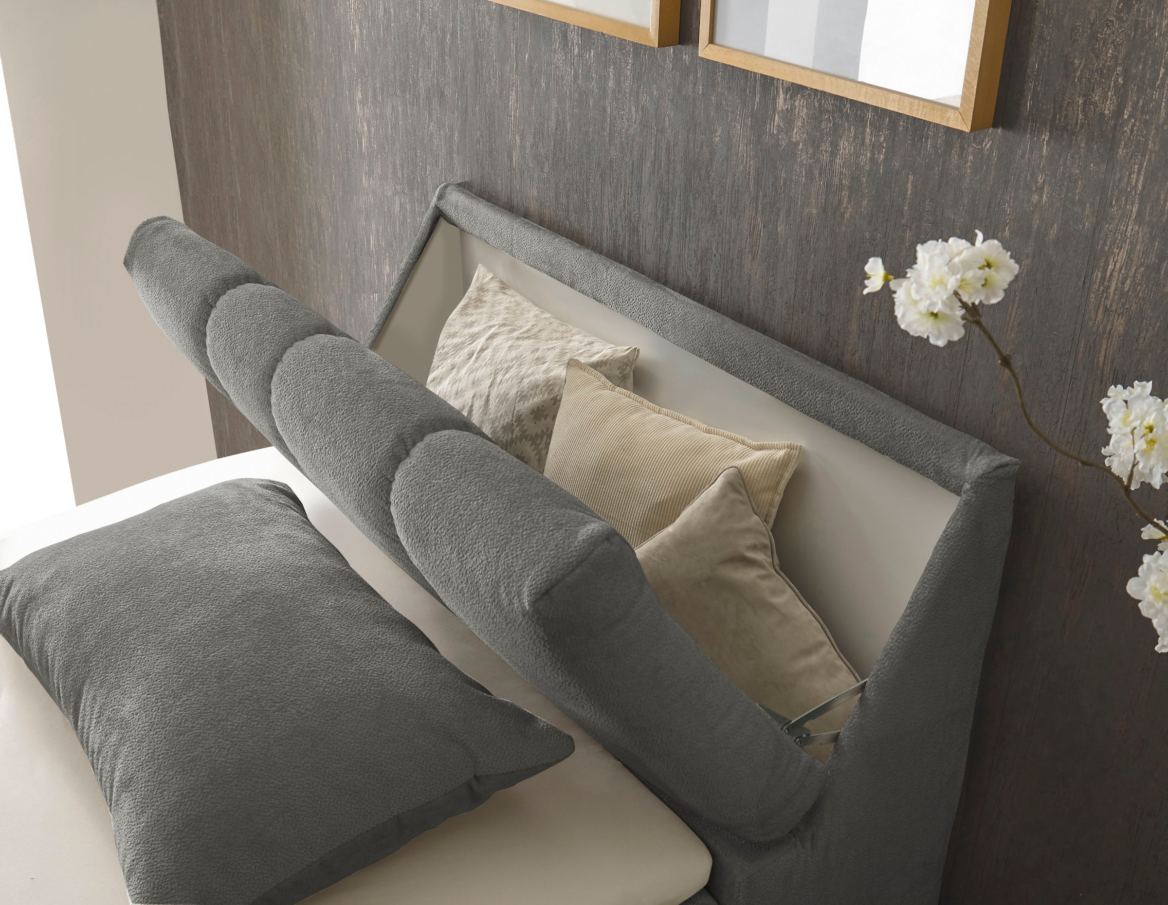 ED EXCITING DESIGN Boxbett »Valencia« inkl. Bettkasten und Stauraum im Kopfteil