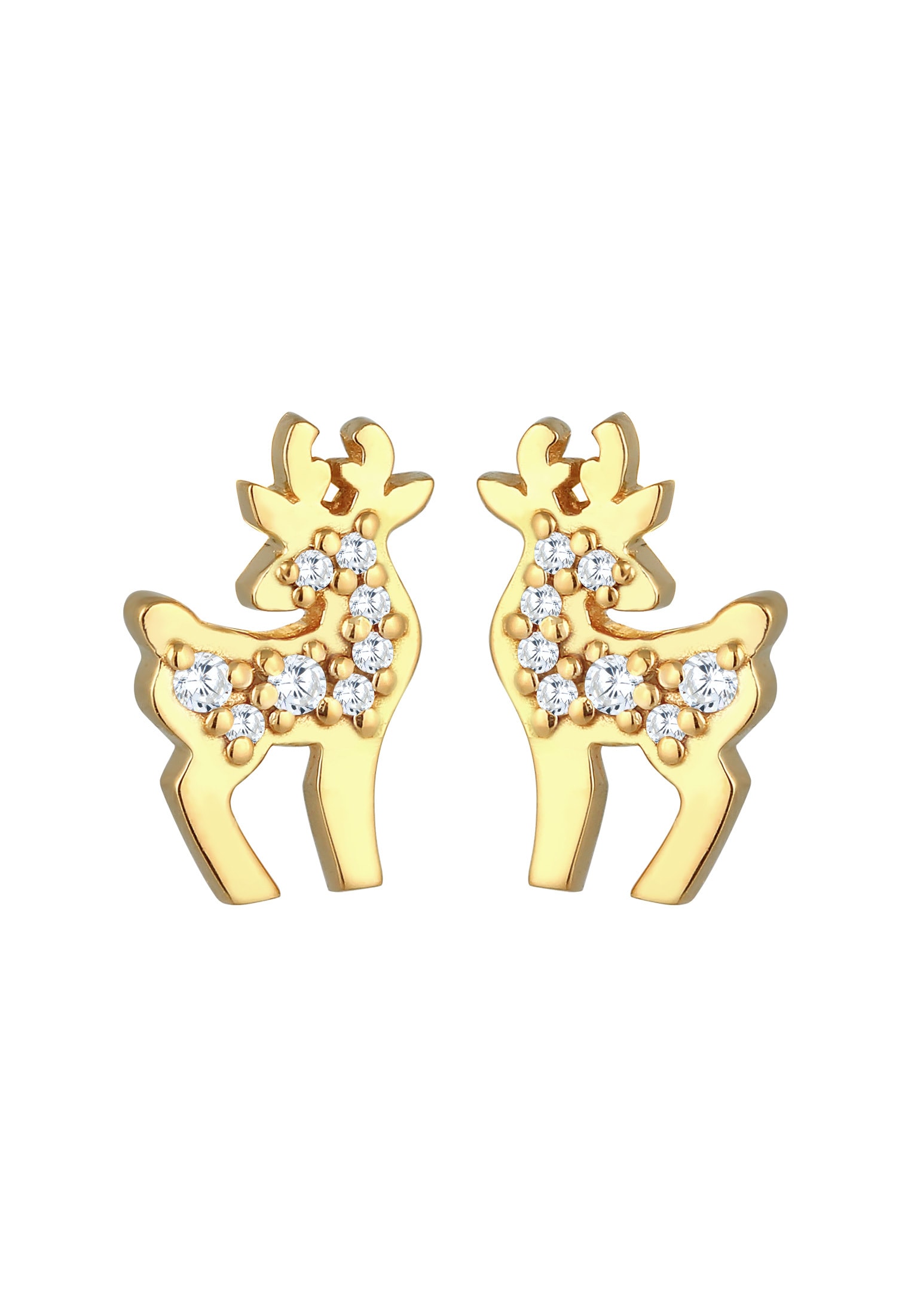 Elli Paar Ohrstecker »Ohrringe Rentier Zirkonia Christmas Weihnachten 925 Silber«