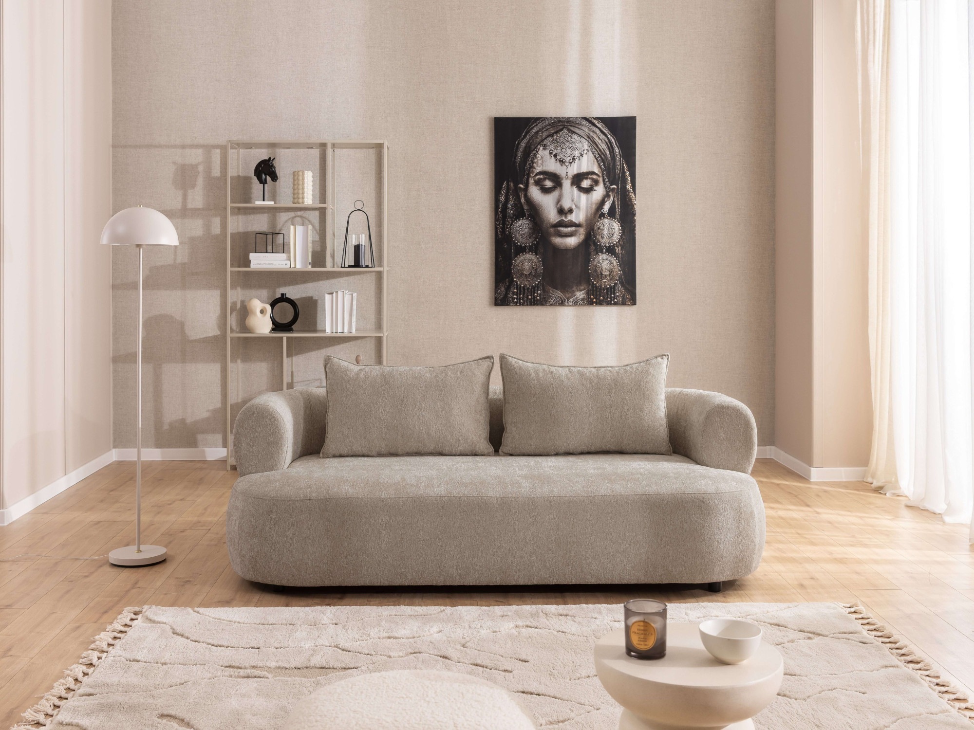 Home affaire 3-Sitzer »LUSSAC 3-Sitzer Design-Sofa mit Zierkissen, Maße B/T/H: 202/123/78 cm« hoher Sitzkomfort und modernes Design, Sofa ohne Bettfunktion