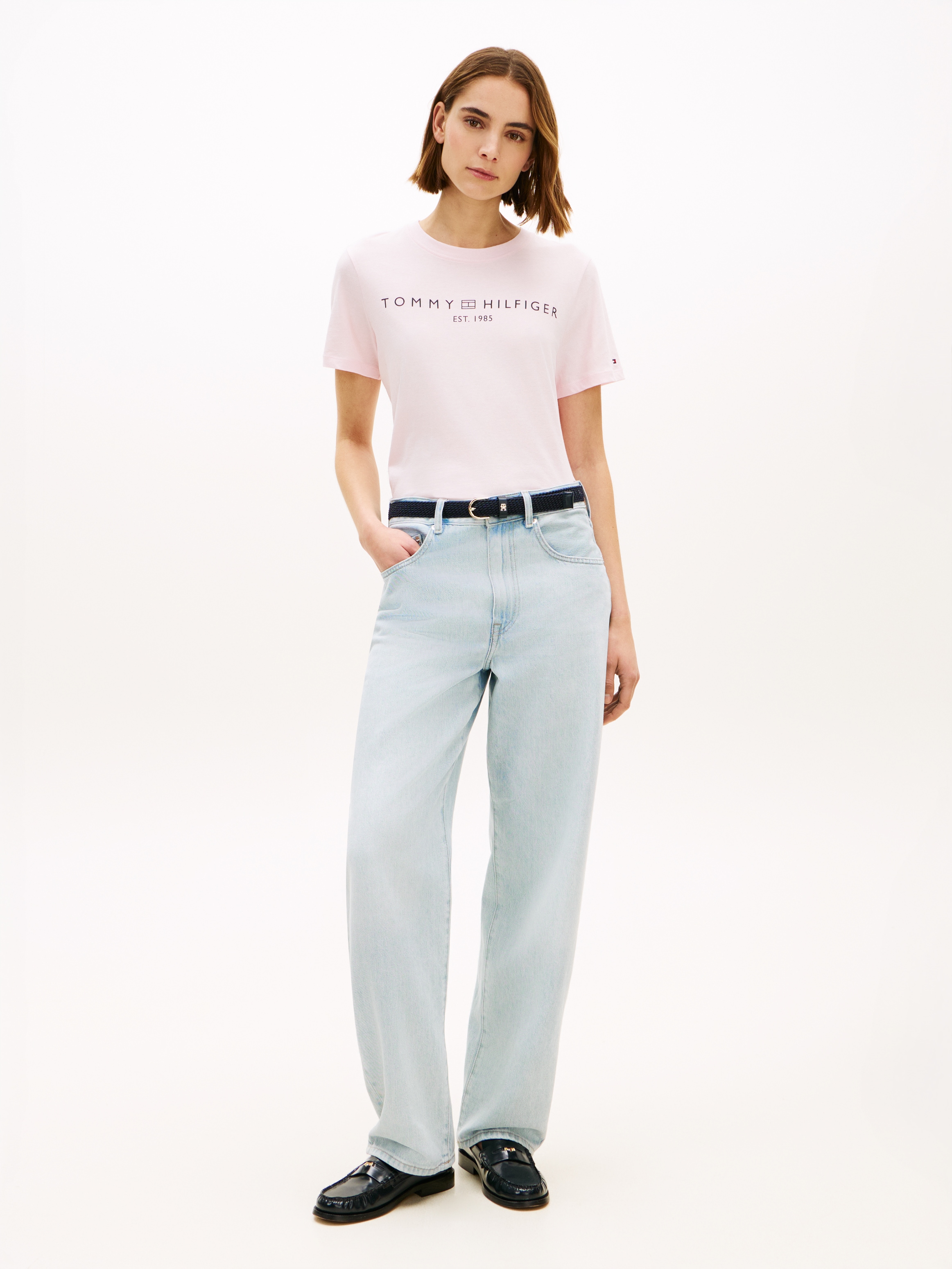 Tommy Hilfiger Kurzarmshirt »REG CORP LOGO C-NK SS« Baumwolle