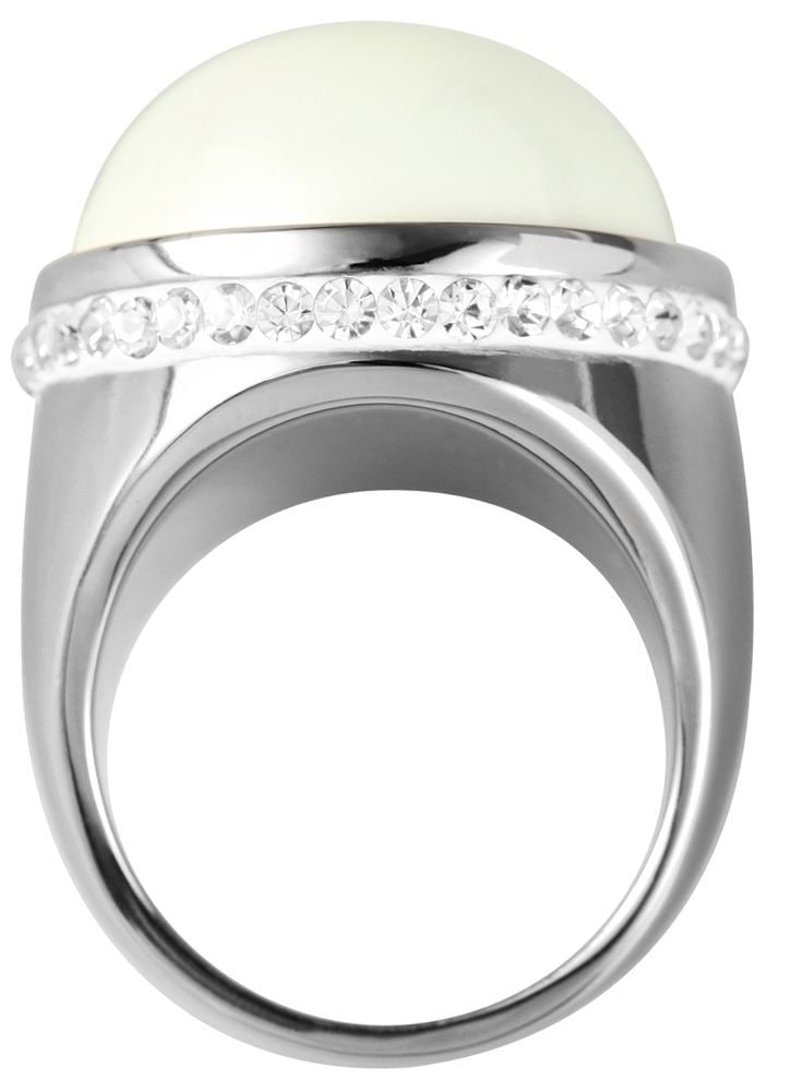 Adelia´s Fingerring »Damen Ring aus Edelstahl mit Strass Steinchen«
