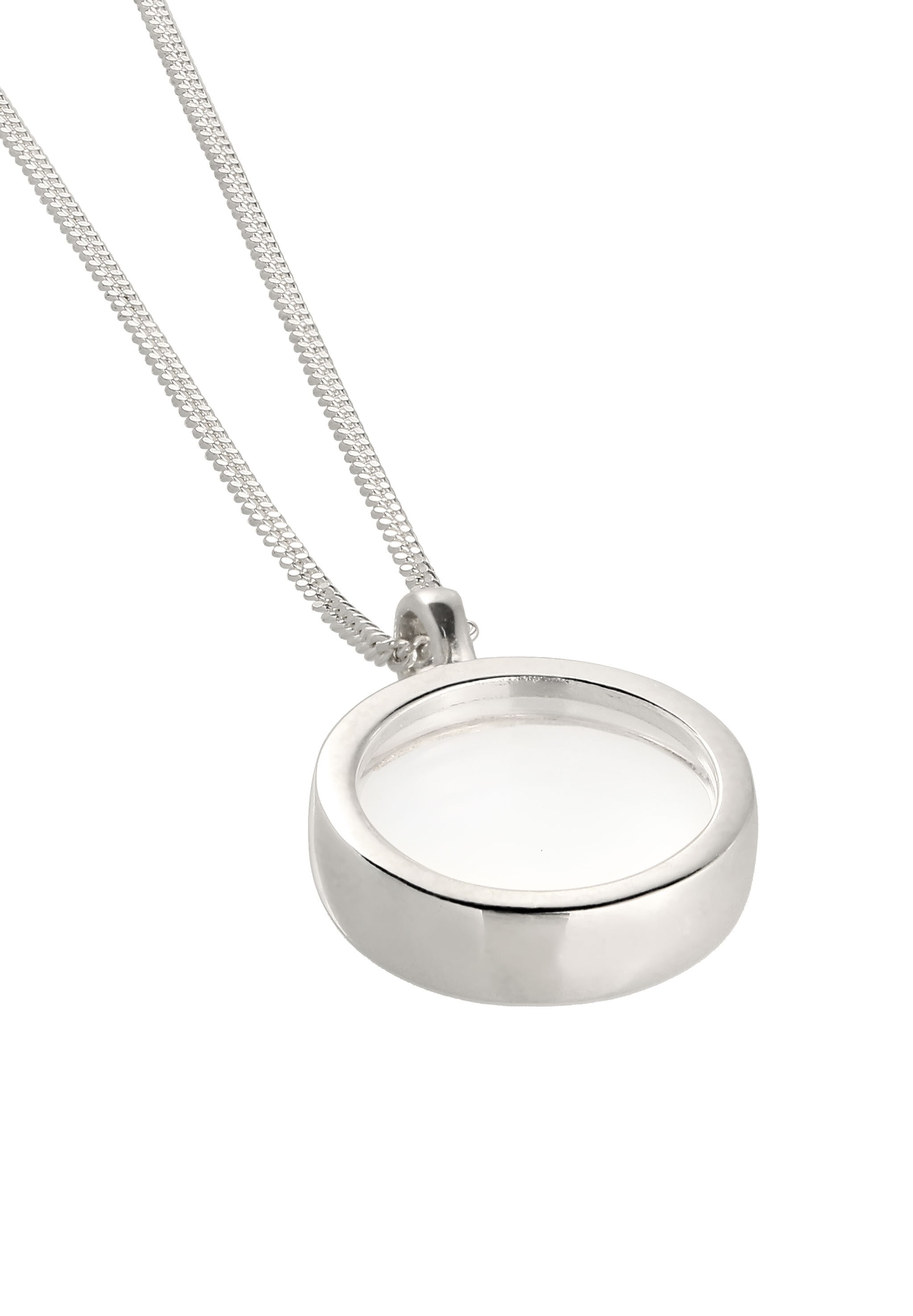 Elli Kette mit Anhänger »Halskette Rock Crystal Kreis Transparent 925 Sterling Silber«