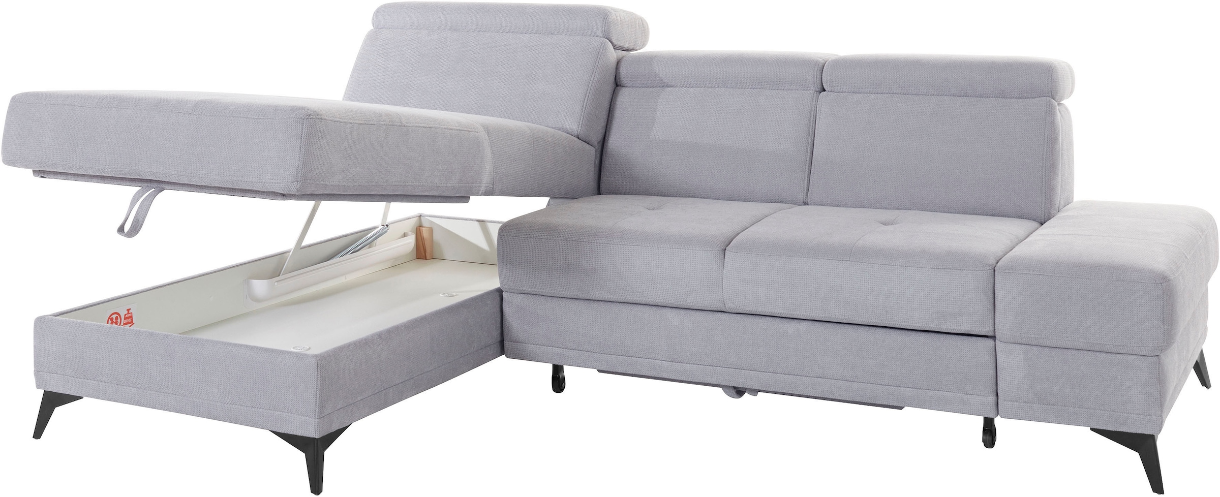 INOSIGN Ecksofa »Cardiz L-Form«, inkl.Kopfteilverstellung und Federkern wahlweise mit Bettfunktion