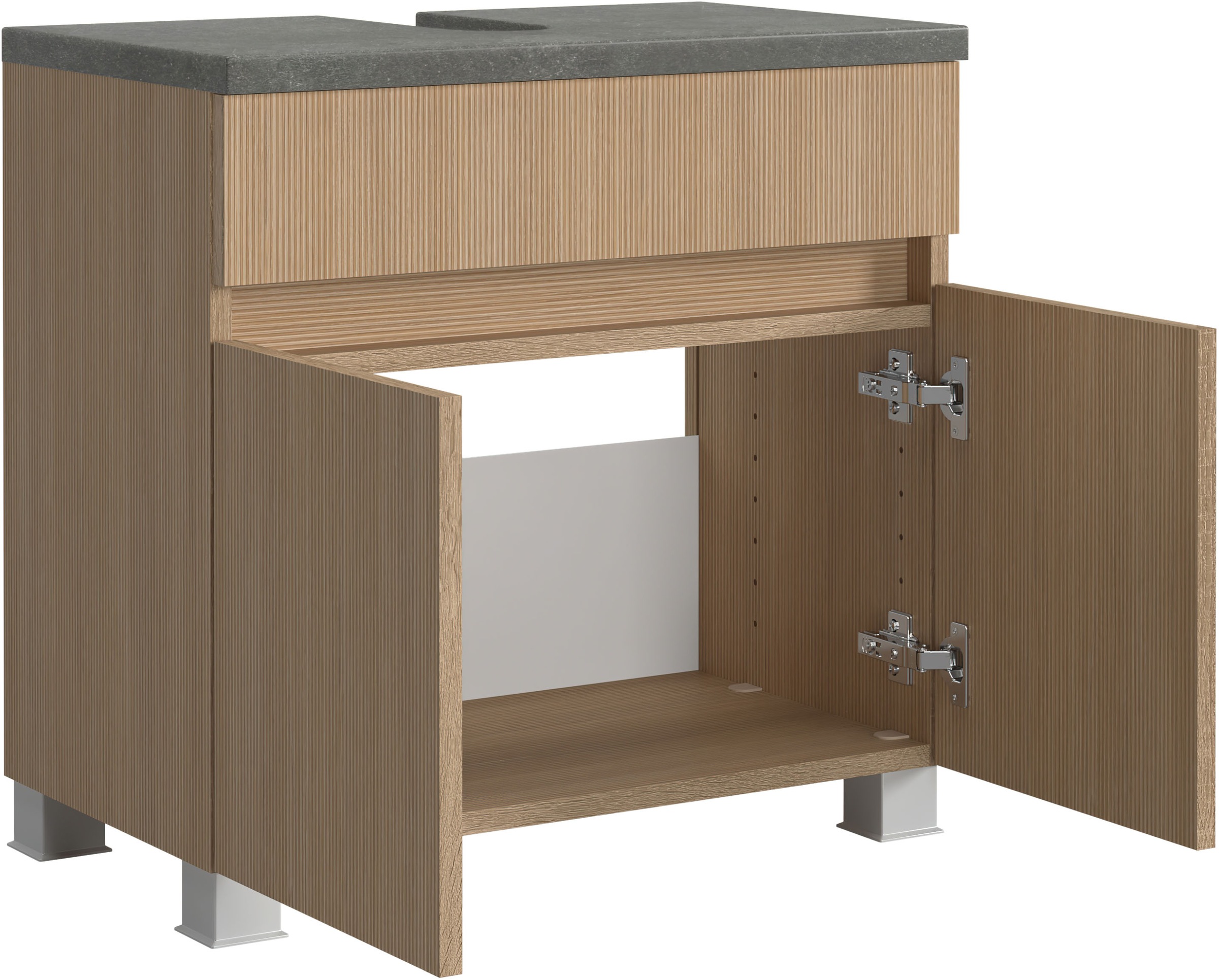 welltime Badmöbel-Set »Eixo«, Set 90 cm breit, Badmöbel mit LED-Beleuchtung