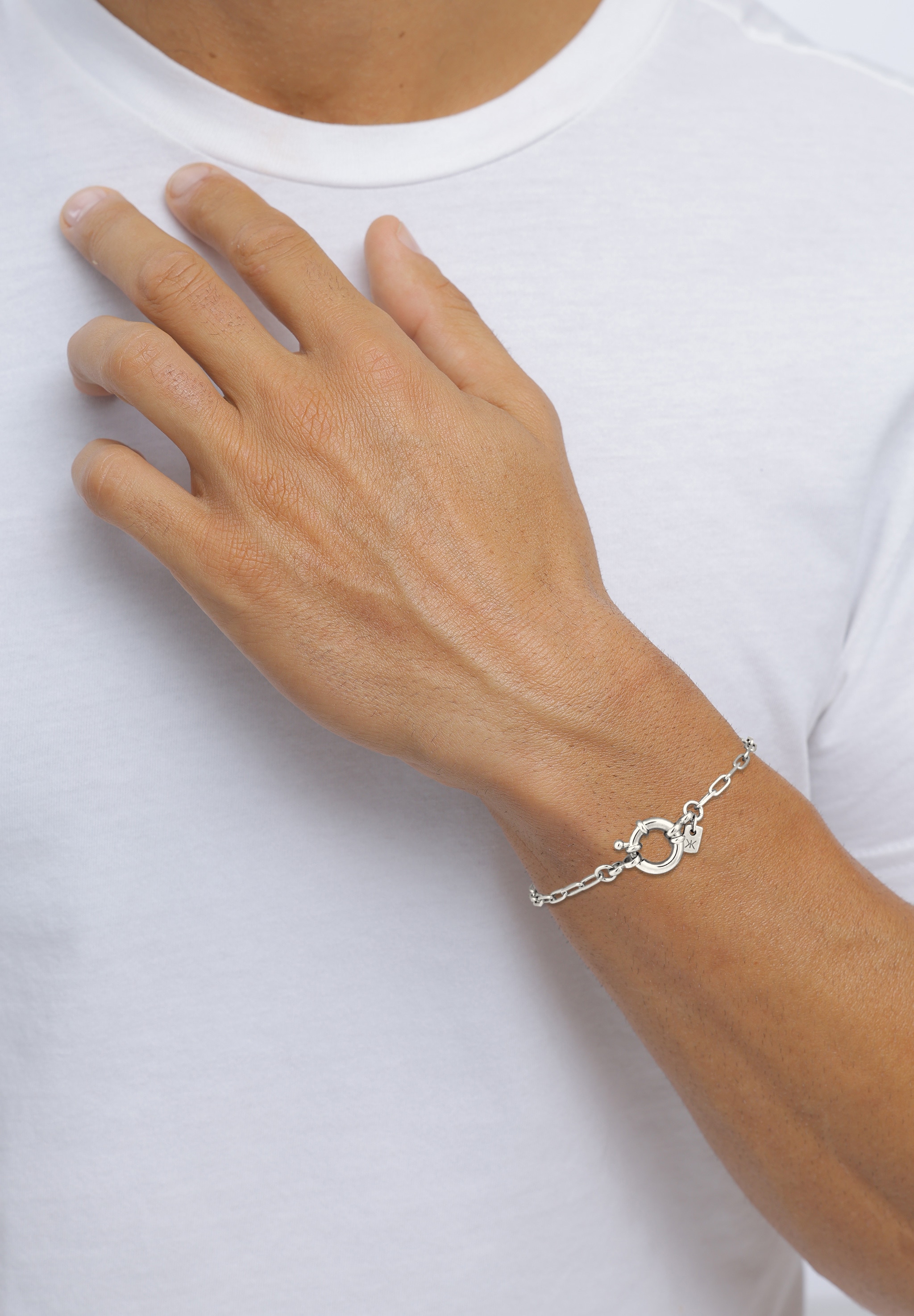 Kuzzoi Armkette »Armband Glieder Oval Federring 925 Sterling Silber«