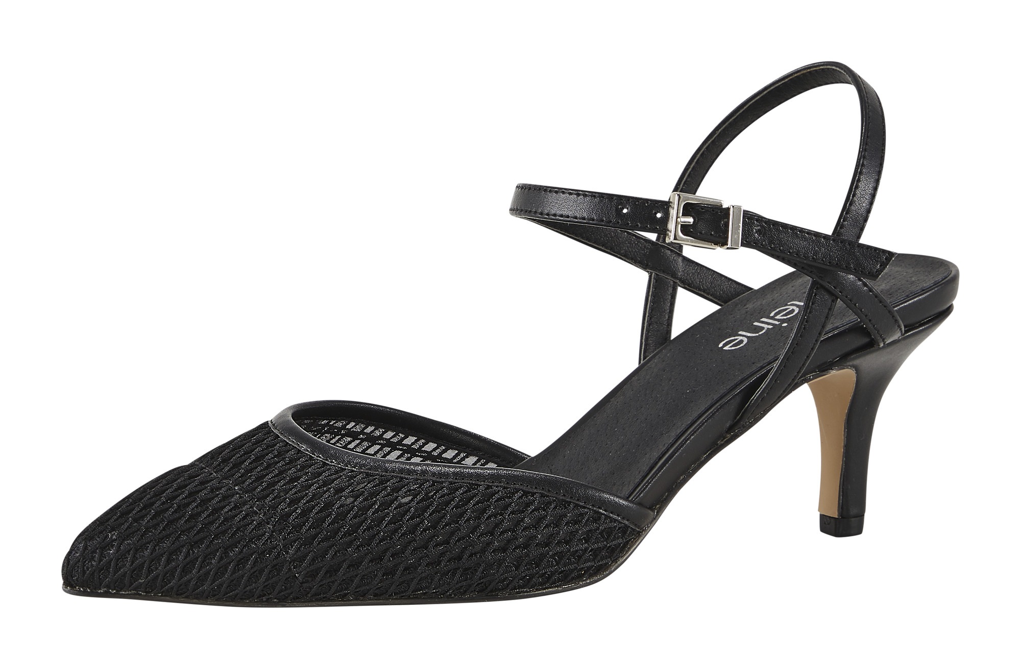 Slingpumps mit Mesh-Besatz