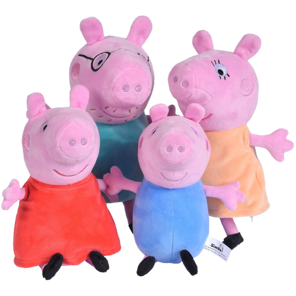 SIMBA Kuscheltier »Peppa Pig, Familie im Auto«, (Set, 4 St.)