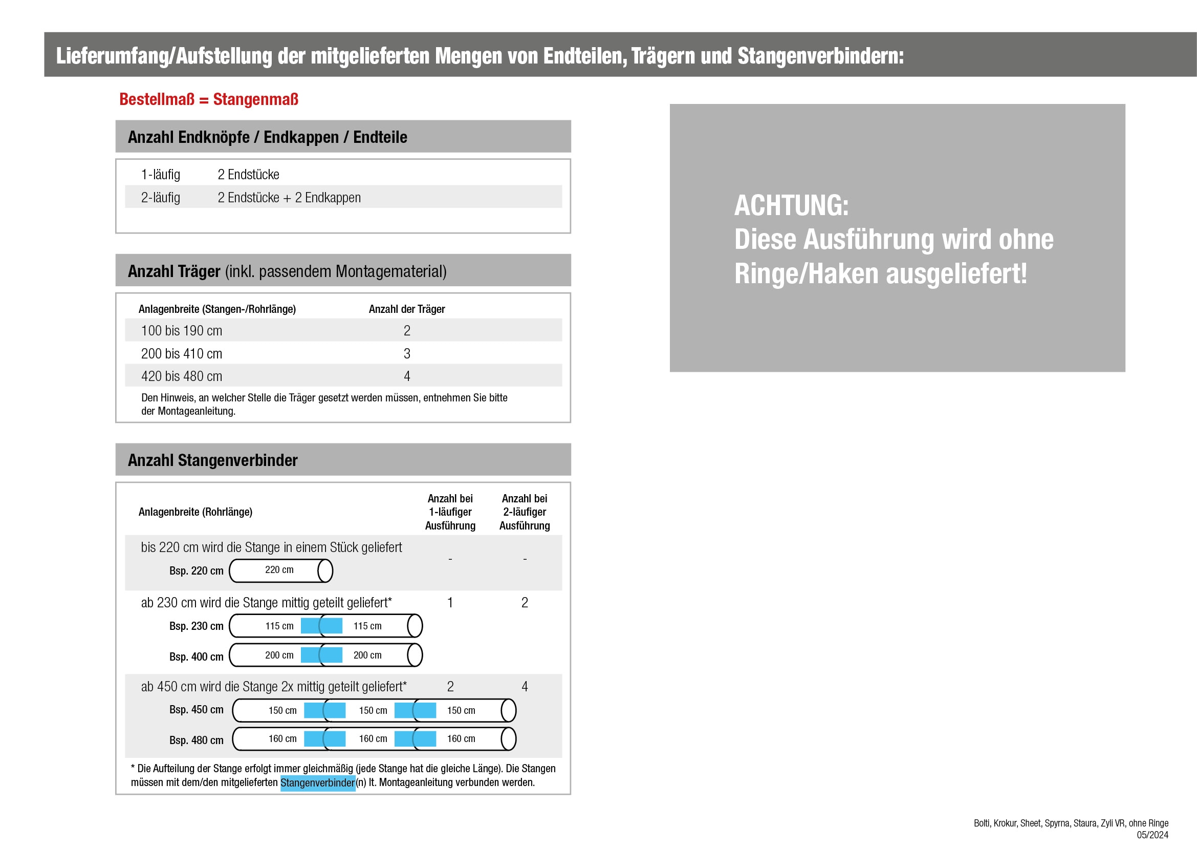 GARESA Gardinenstange »SHEET«, 1 läufig-läufig, Wunschmaßlänge, Vorhanggarnitur, verlängerbar, Knopf mit Blätter, ohne Ringe