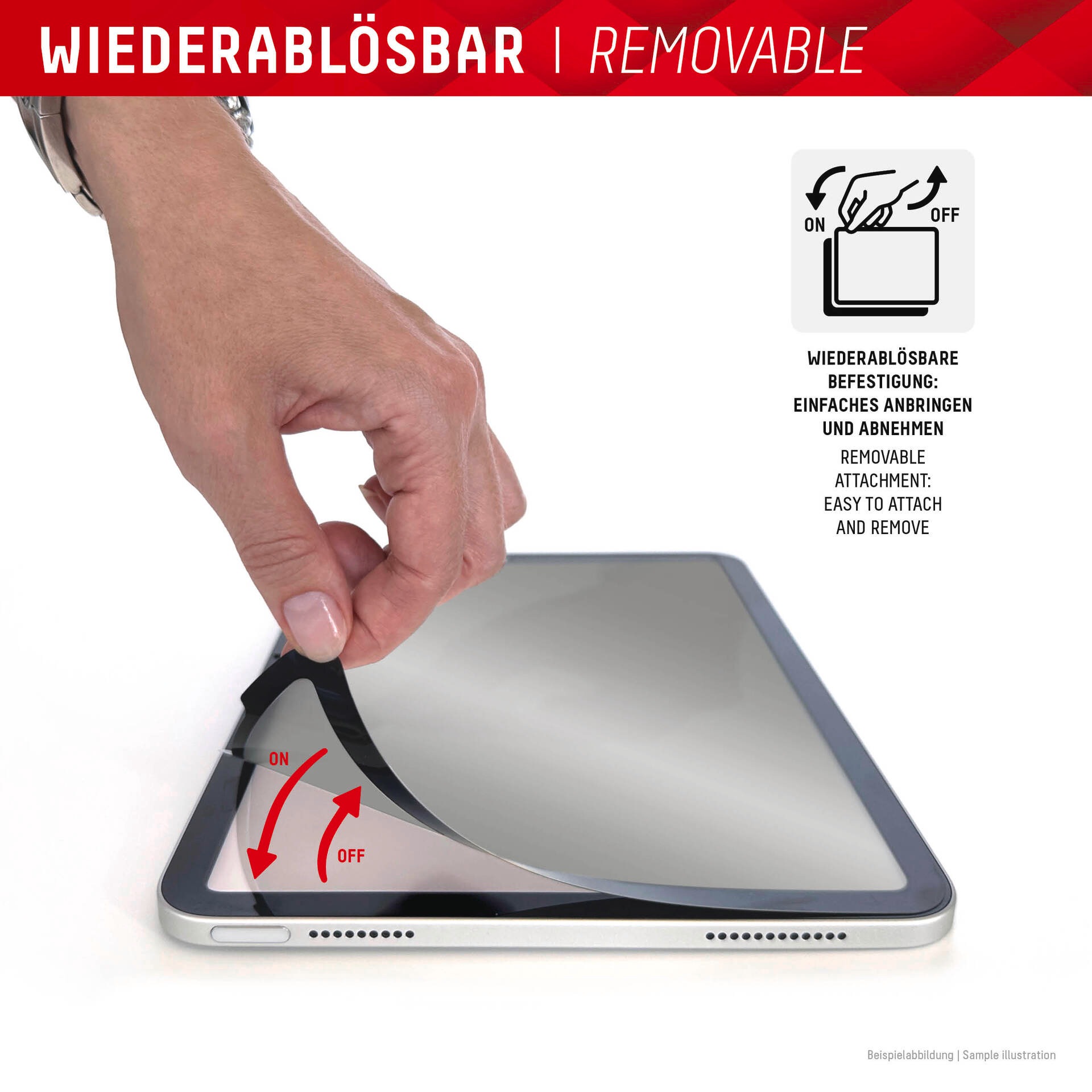 Displex Displayschutzfolie »Tablet Privacy Safe«, für Apple iPad Pro 11 (2024), Blickschutzfolie, Schutzfolie, Bildschirmschutz, kratz- & stoßfest