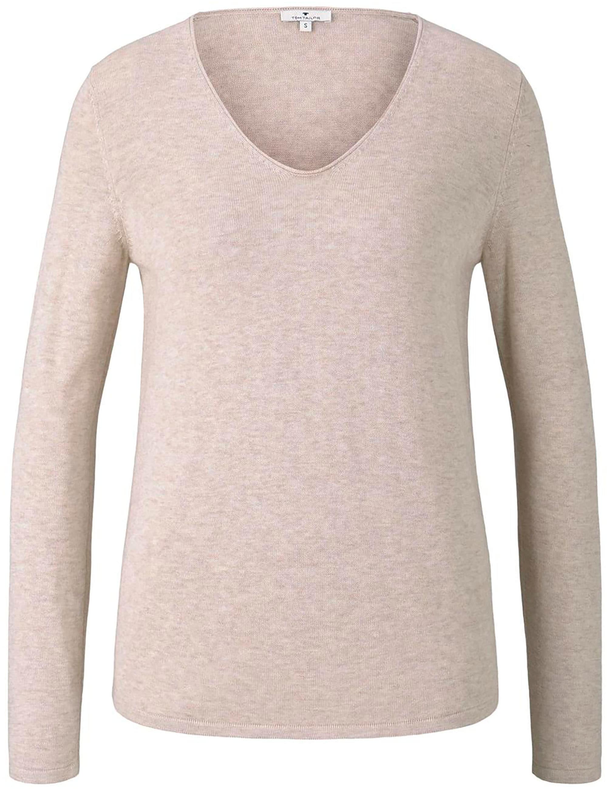 TOM TAILOR V-Ausschnitt-Pullover, aus Feinstrick