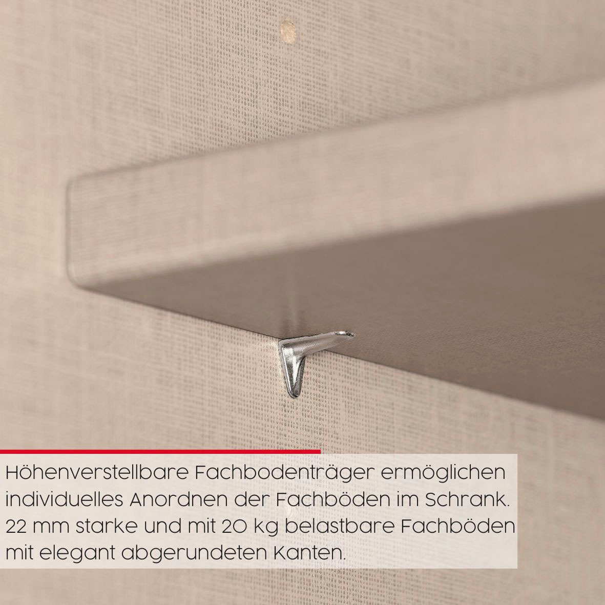 rauch Schwebetürenschrank »Kleiderschrank Schrank Garderobe Schlafzimmerschrank SCALE-DUO« edle zweigeteilte Türen und 3 Zierleisten MADE IN GERMANY