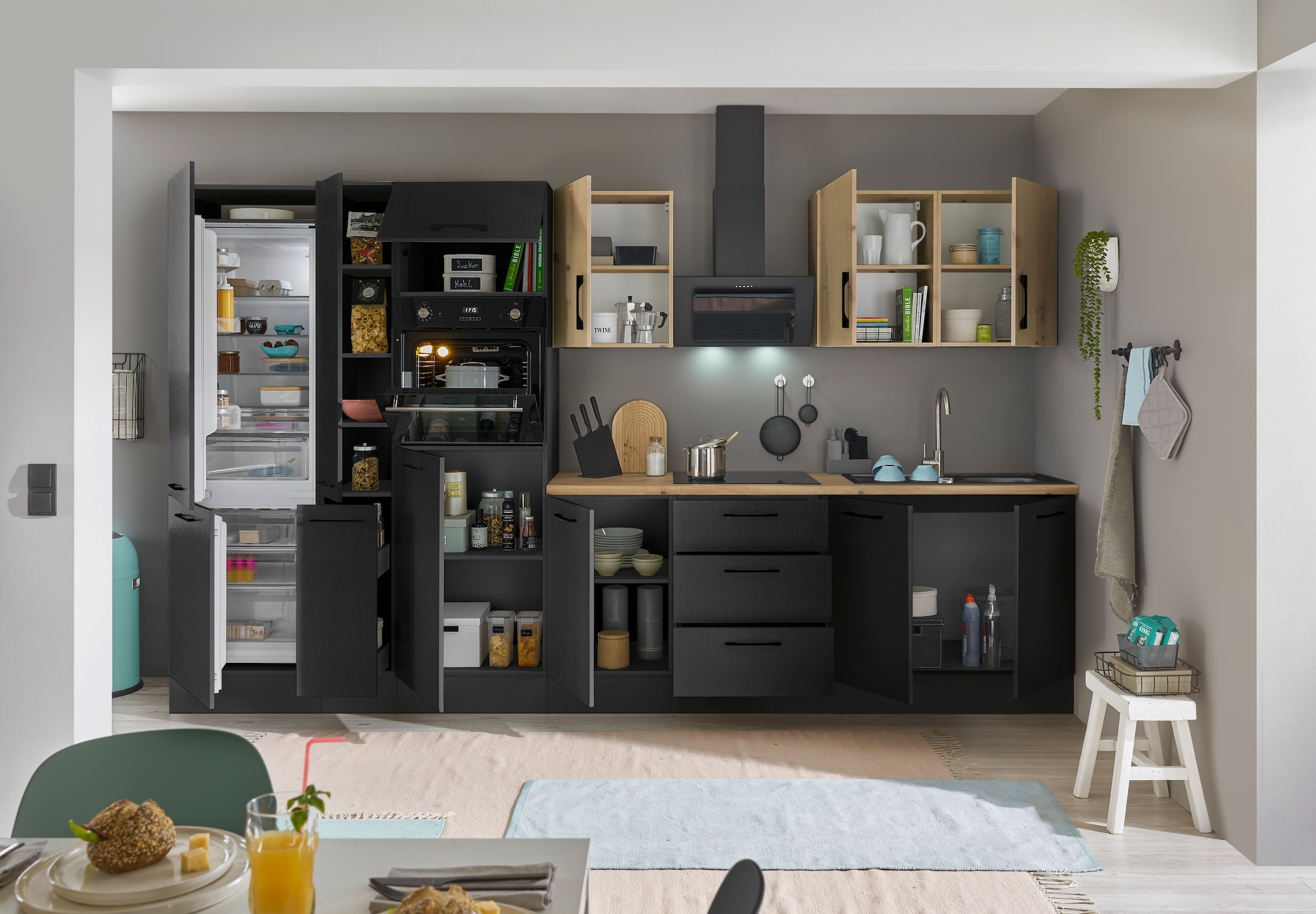BASIC by Balculina Küchenzeile »Turin«, Breite 360 cm, wahlweise mit E-Geräten