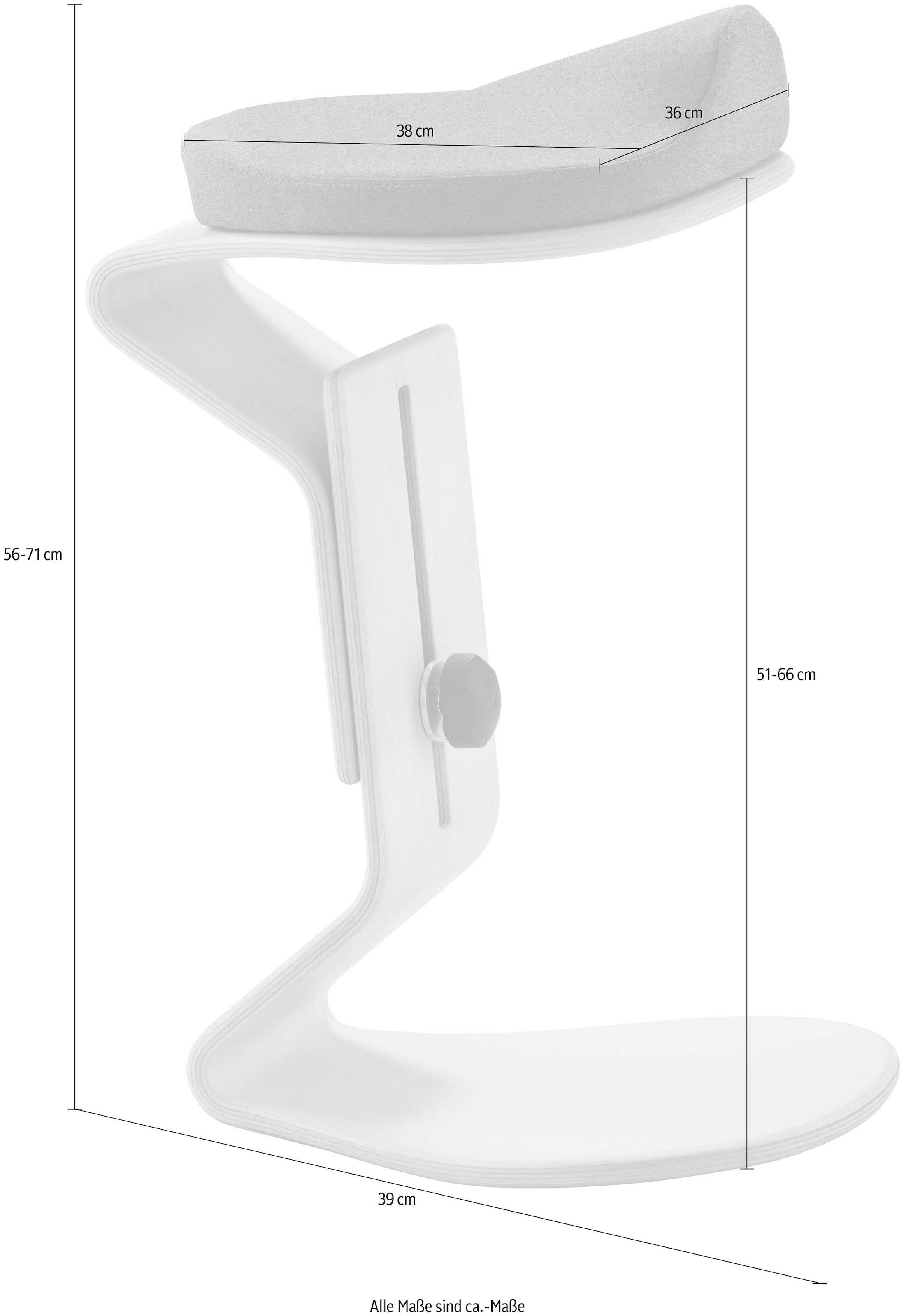 Mayer Sitzmöbel Sitzhocker »1189«, (1 St.), NEST NATURE Hocker ready mit 3D-/Komfortsitz 1189