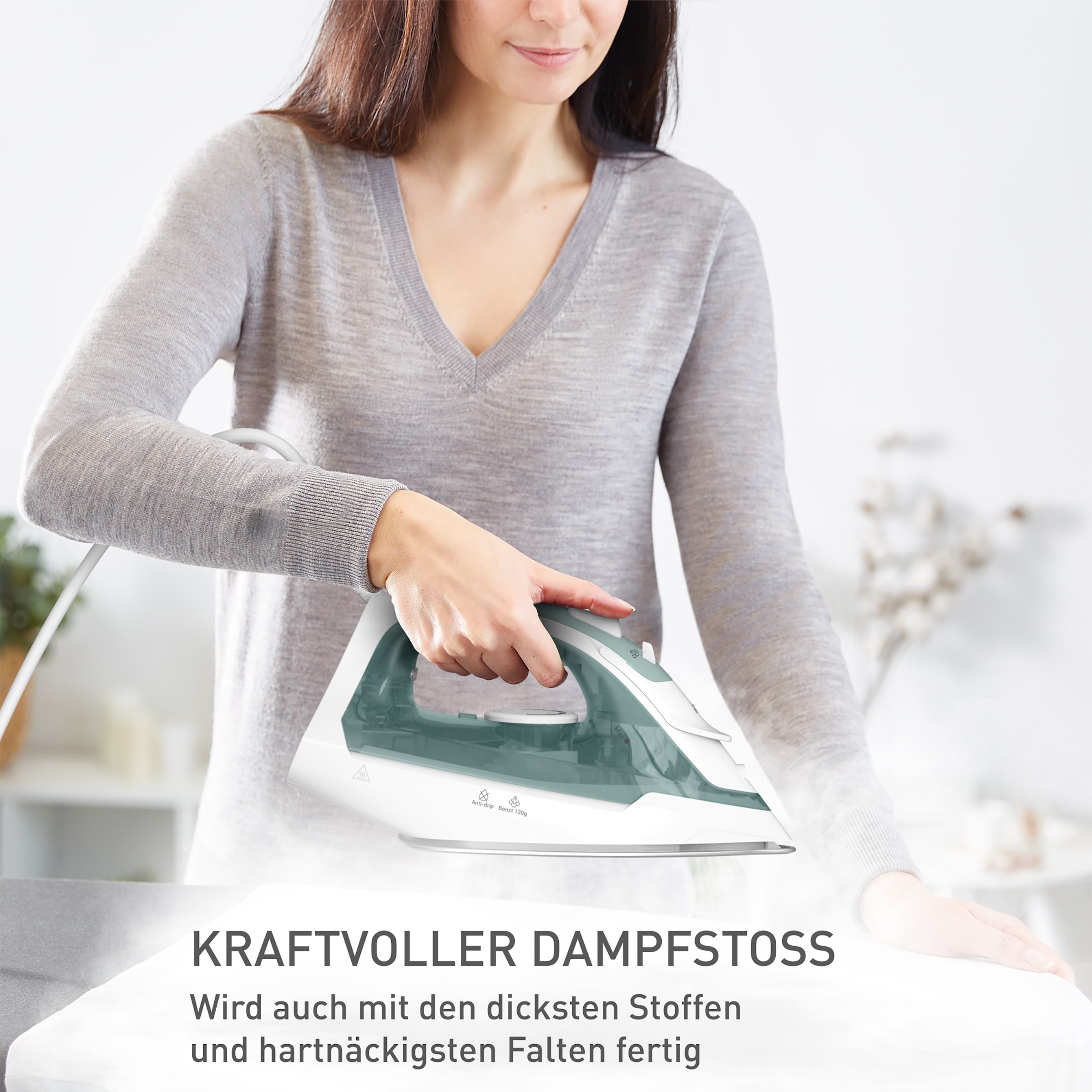 Tefal Dampfbügeleisen »FV2C42 Virtuo 30«, 2000 W, 27 g/Min. Dampfabgabe, 120 g/Min. Dampfstoß, Vertikaldampf