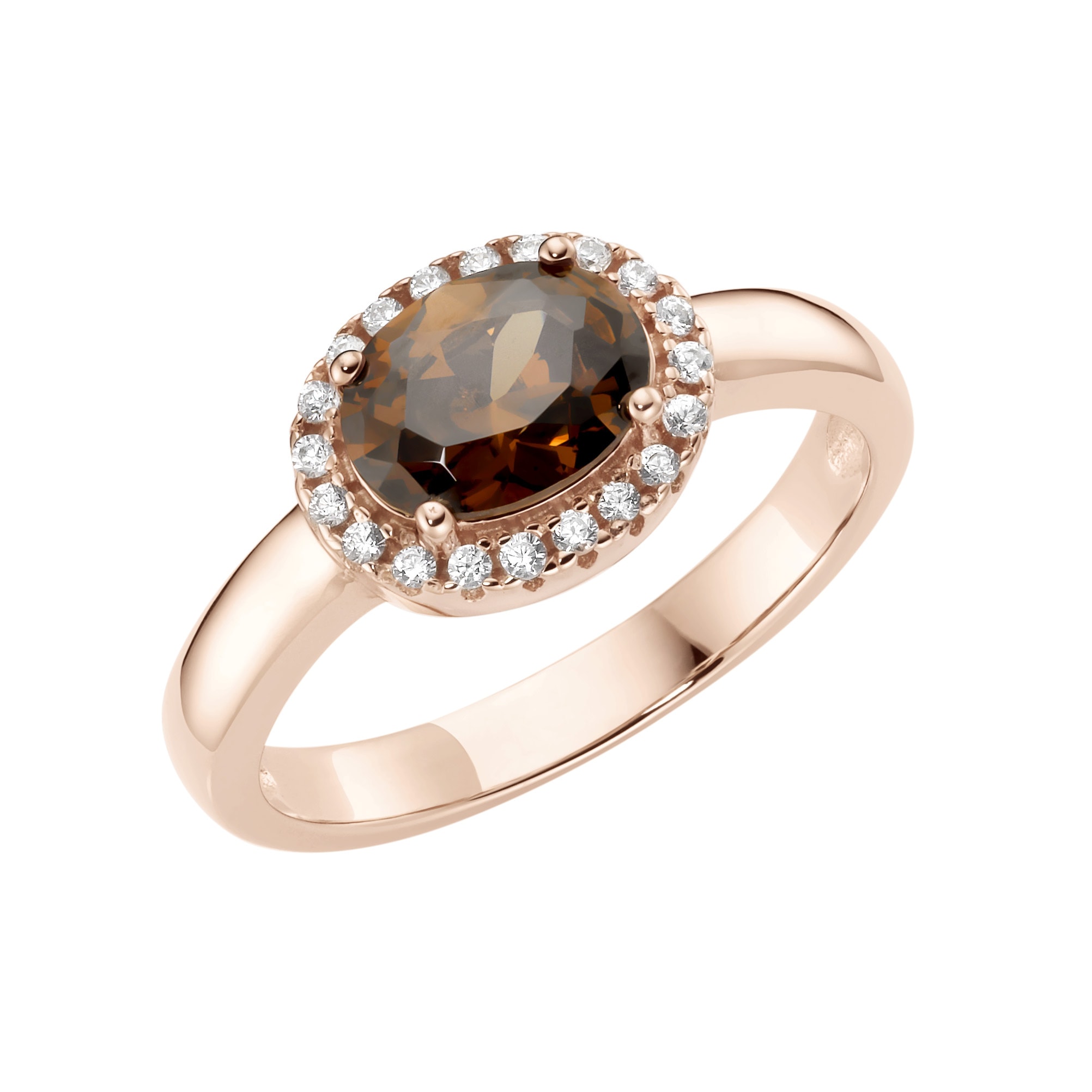 Smart Jewel Silberring »Ring mit weißen und braunem Zirkonia, Silber 925«