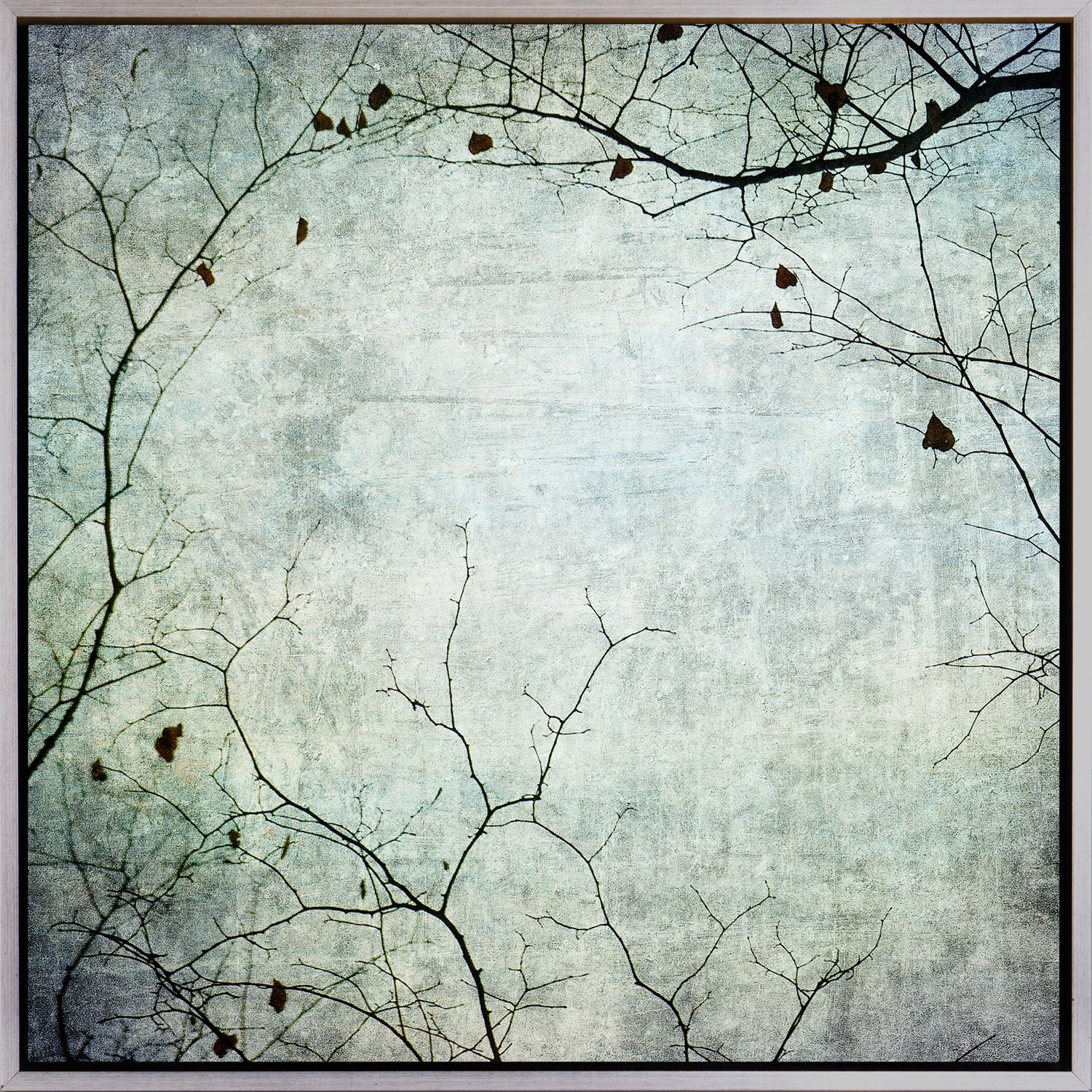 queence Leinwandbild »Kirschblüten«, Abstrakt-Kunst-Modern-Blätter-Blätterbilder, mit einem Schattenfugenrahmen veredelt