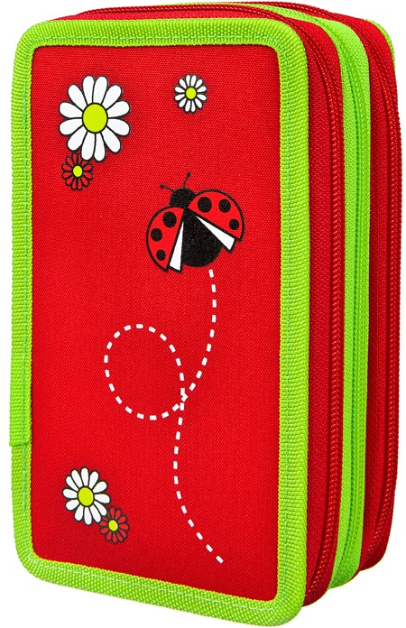 Scooli Federmäppchen »Tripledecker, Sweet Beetle«, befüllt, inkl. Geodreieck
