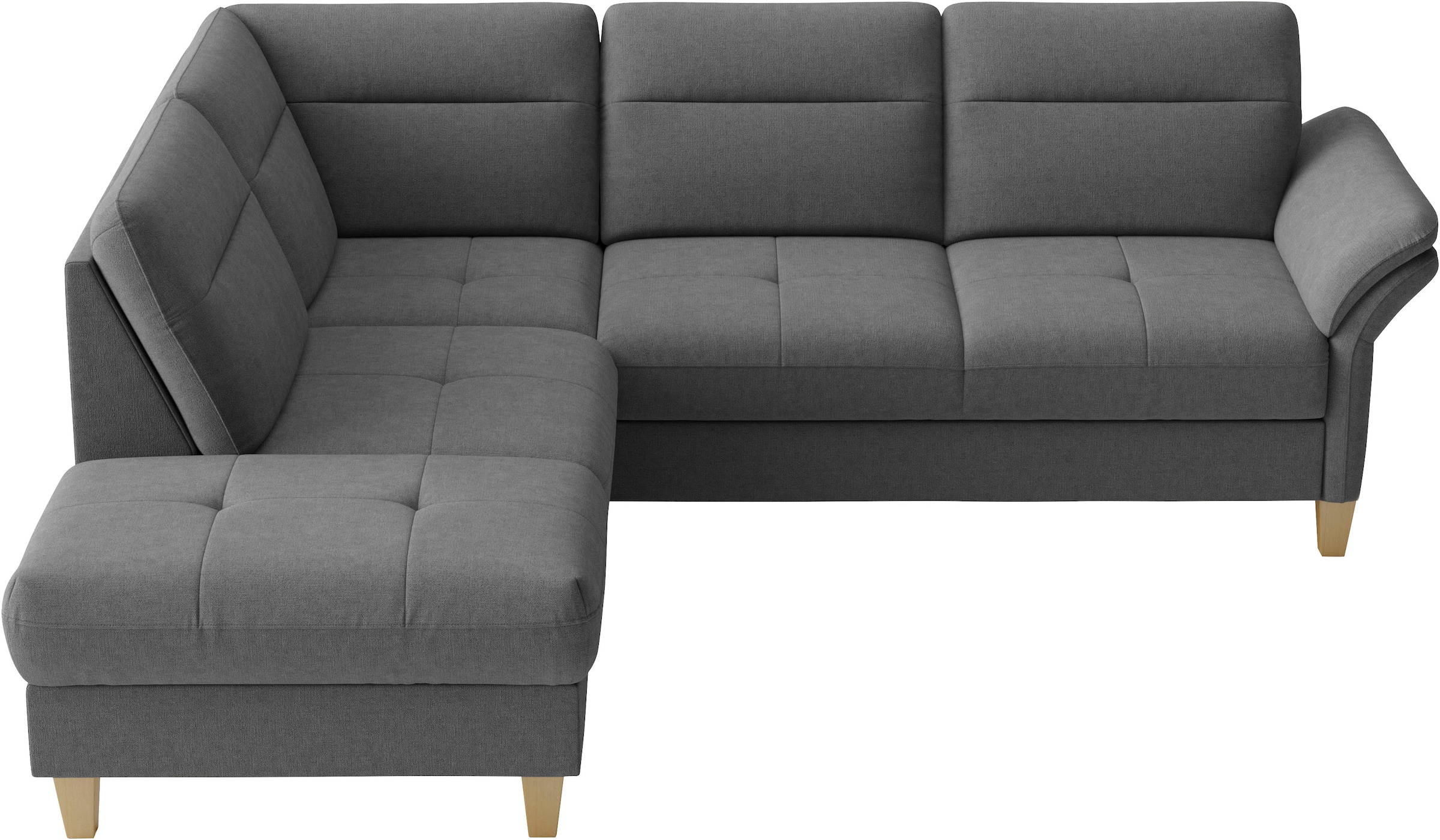 sit&more »Pamela L-Form, B: 218 cm, optional Schlaffunktion & Bettkasten« wahlweise mit Armteilverstellung, Sofa mit Federkern, Sitzhöhe: 48 cm