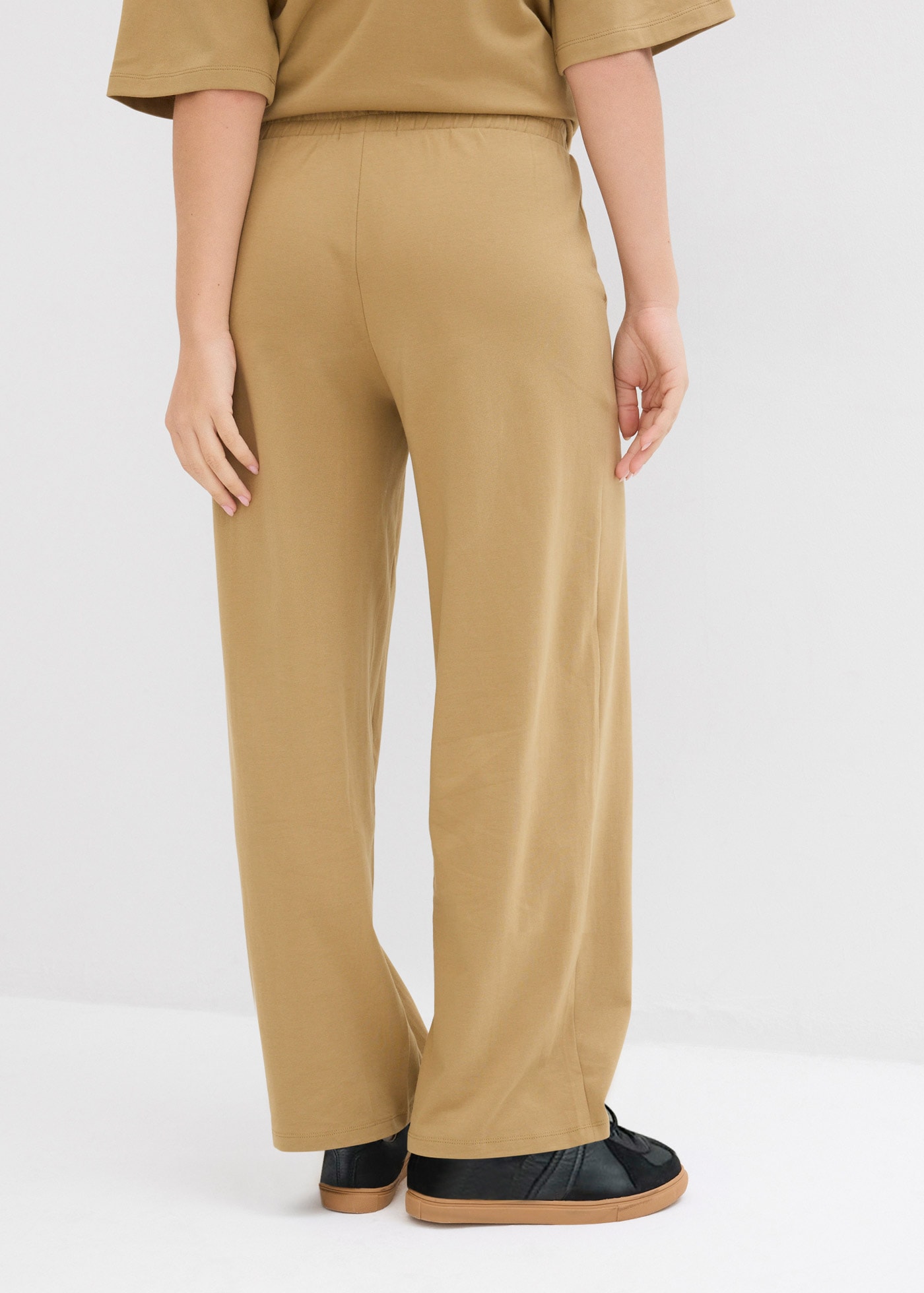 bonprix Jerseyhose  aus Baumwolle, lockere Passform, weites Bein, Casual Stil