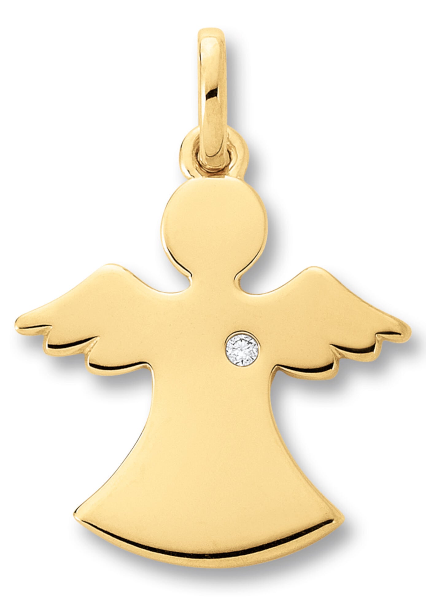 ONE ELEMENT Kettenanhänger »0.01 ct  Diamant Brillant Engel Anhänger aus 585 Gelbgold«