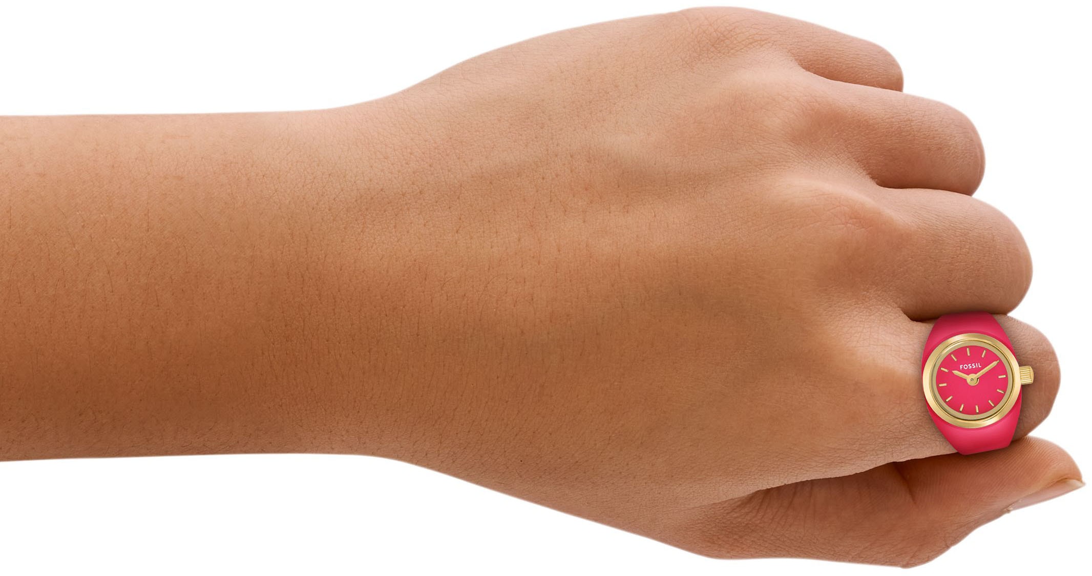 Fossil Uhrenring »WATCH RING«, Quarzuhr, Damenuhr, analog, Flexband, Zugband