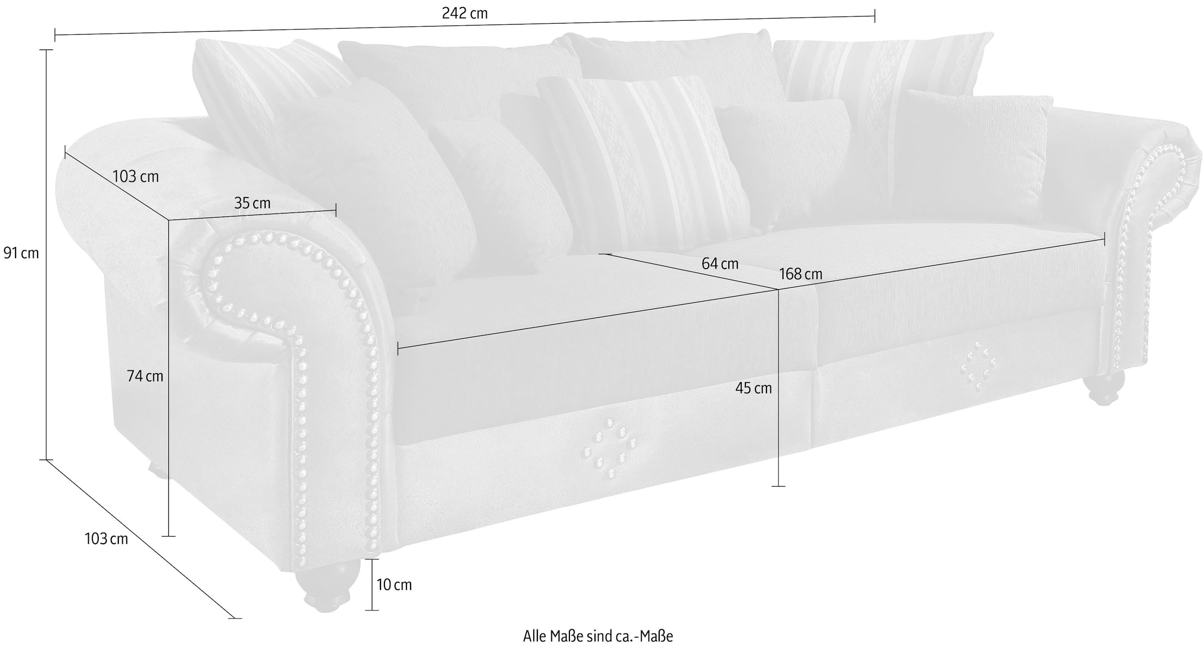Home affaire Big-Sofa »King George Mega Sofa, viel Platz, Federkern«
