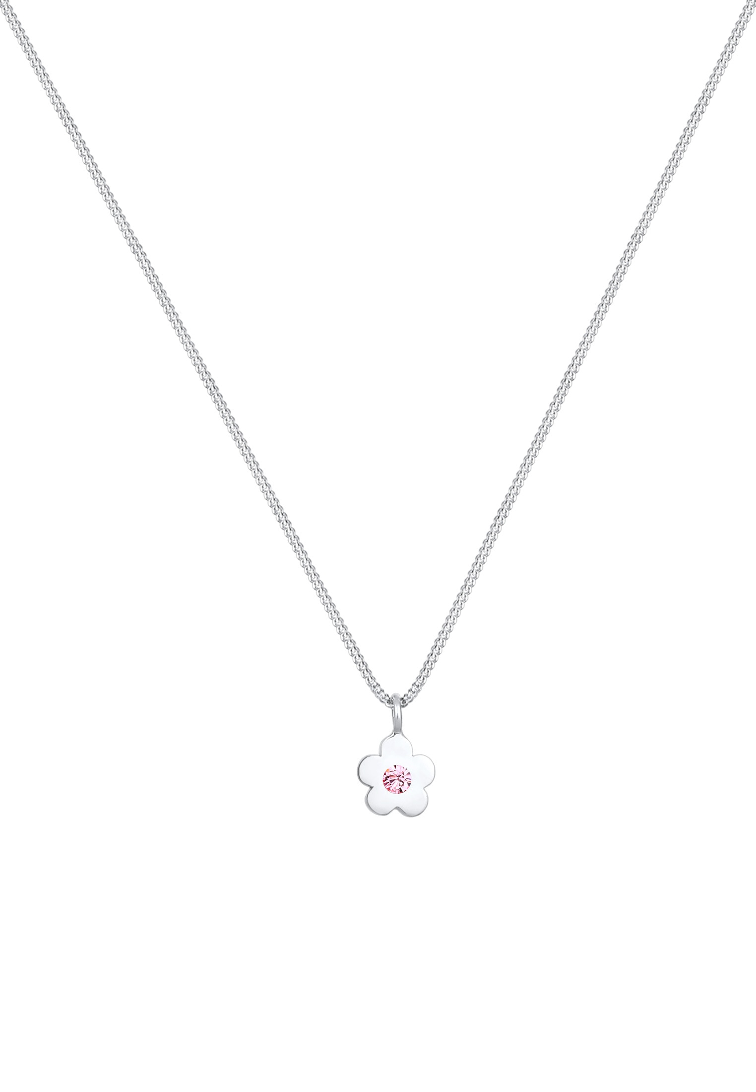 Elli Silberkette »Halskette Mädchen Kids Blume Kristalle 925 Silber«