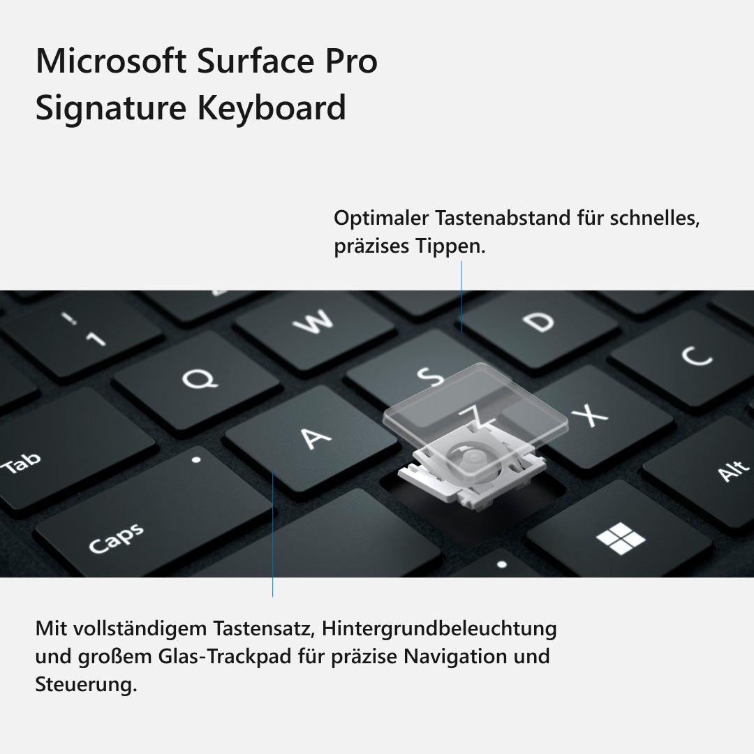 Microsoft Tastatur mit Touchpad »Surface Pro Signature Keyboard mit Slim Pen 2«, (Fn-Tasten-Windows-Sperrtaste-Touchpad-Magnetverschluss)