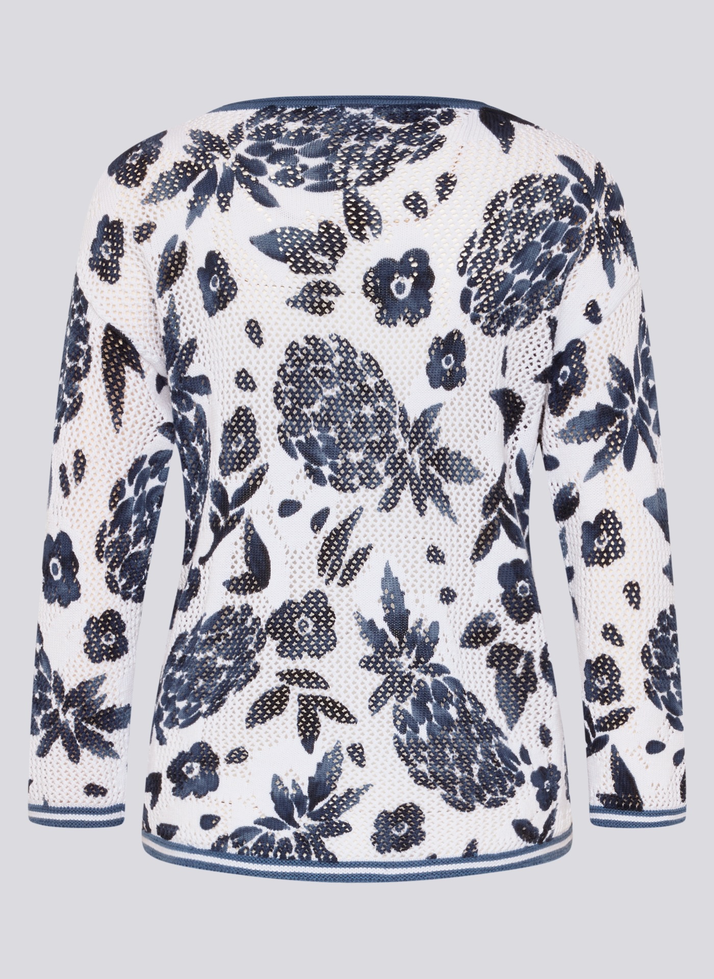 Rabe 3/4 Arm-Pullover im Häkel-Look