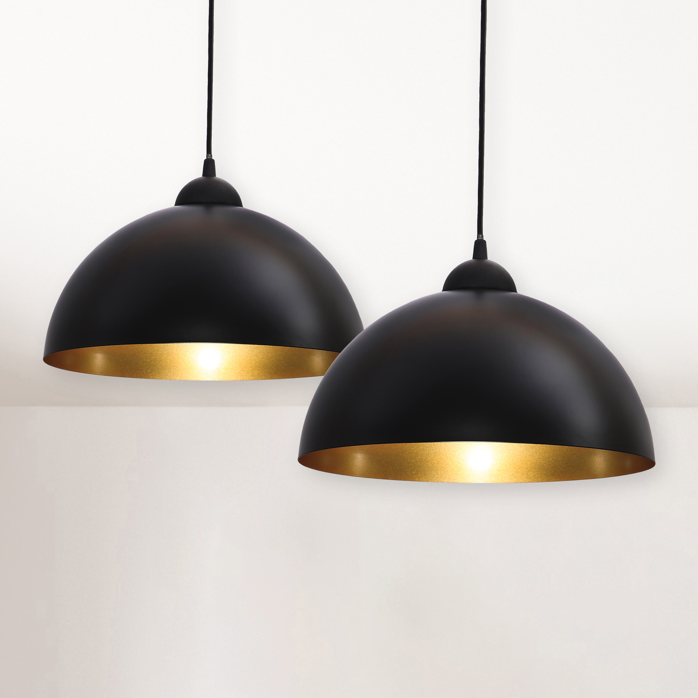 Pendelleuchte »Auriga«, 2 flammig-flammig, LED Design Hängelampe schwarz-gold...