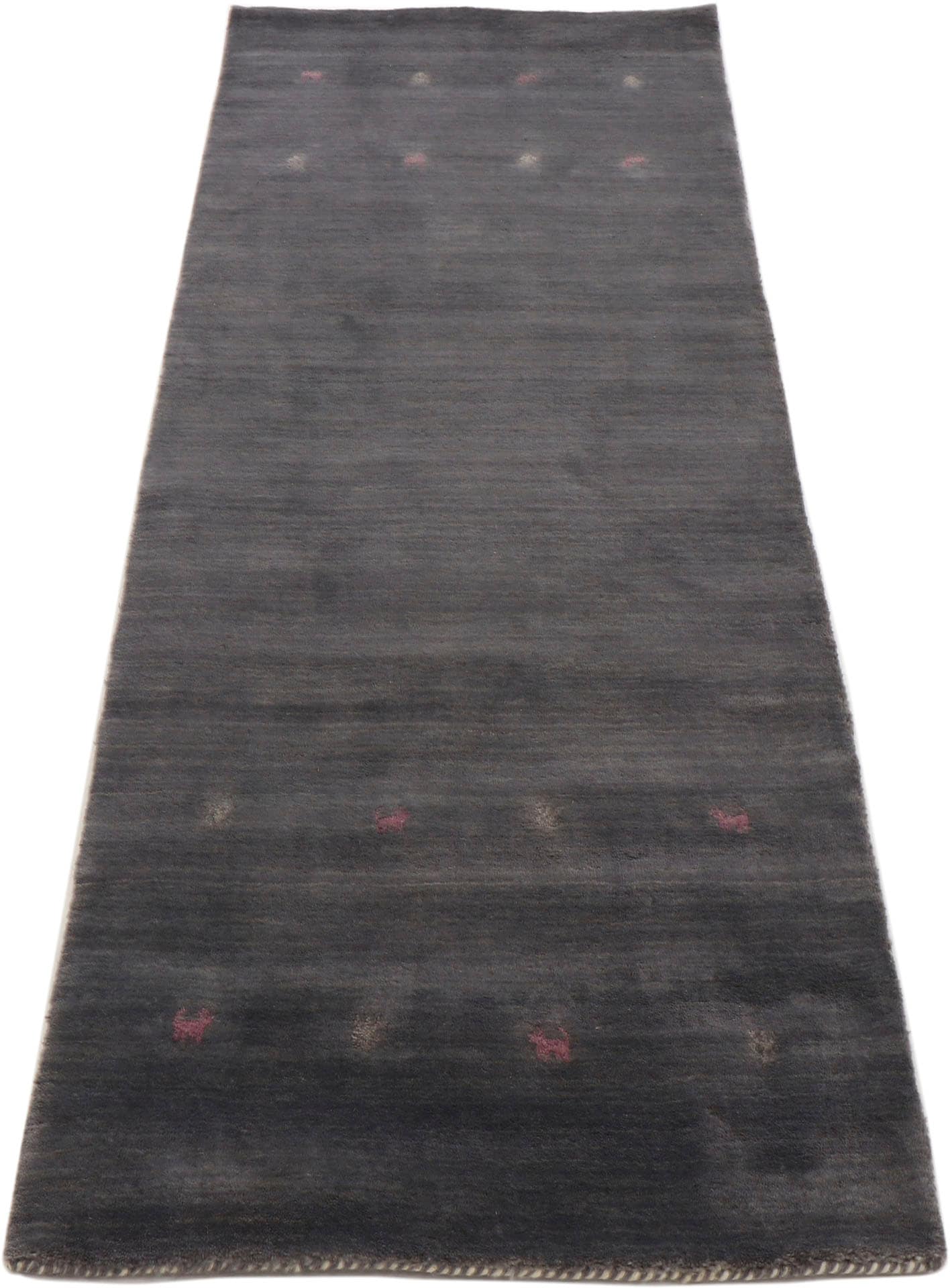 carpetfine Wollteppich »Gabbeh Uni, auch als Läufer erhältlich«, rechteckig, 15 mm Höhe, reine Wolle, handgewebt, Gabbeh Loom Tiermotiv, große Farbauswahl