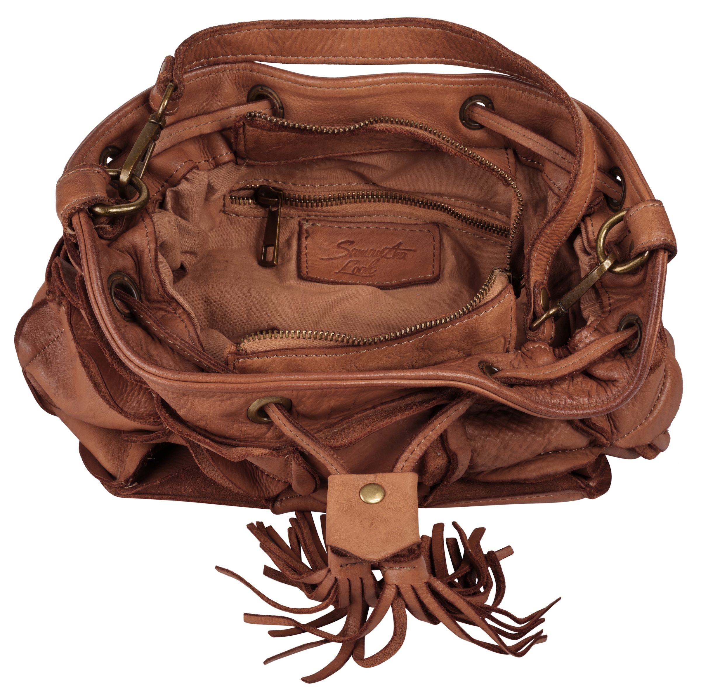 Samantha Look Henkeltasche echt Leder, Made in Italy