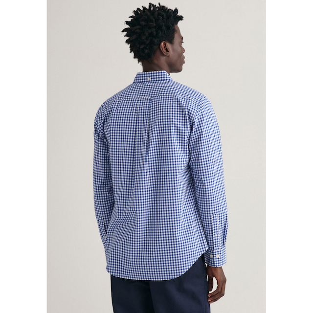 Gant Langarmhemd »REG POPLIN GINGHAM SHIRT«, mit Logostickerei auf der  Brust online bestellen bei OTTO