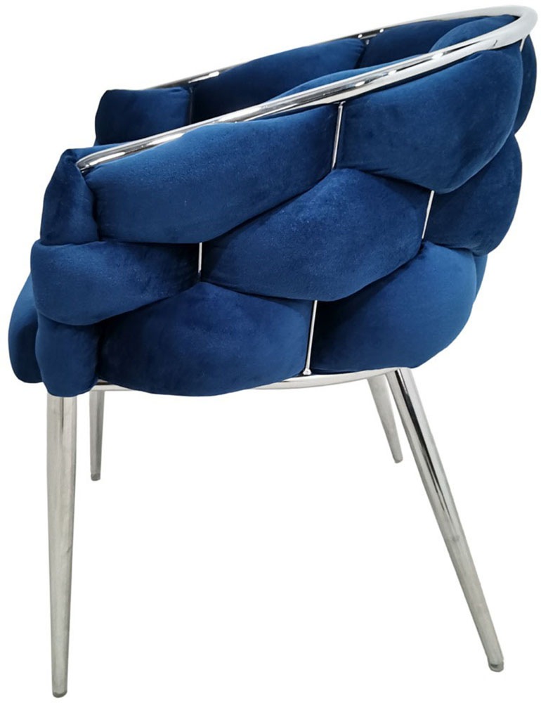 Kayoom Polsterstuhl »Stuhl Grace 125 2er-Set, Gestell aus Eisen, bequem gepolstert« (Set) 2 Stk. Graziöses Design, absolutes Eye-Catcher, geflochtener Rücken