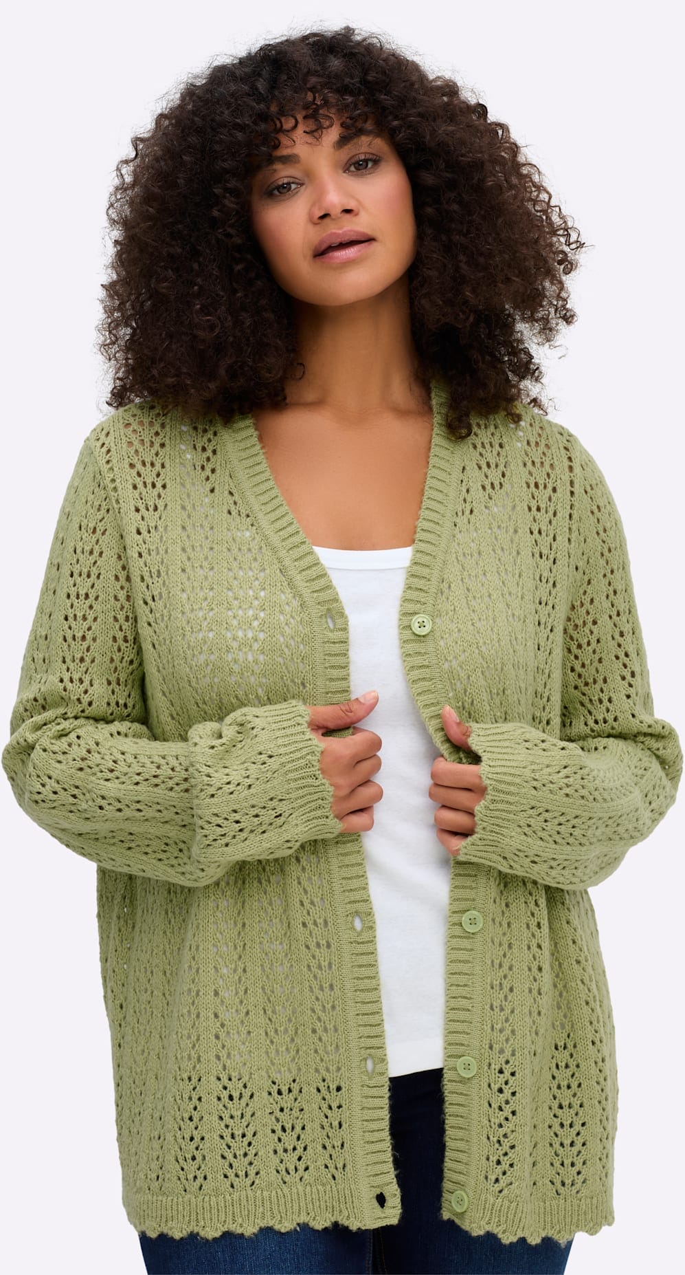 Sheego Damen Strickjacke, Größe 56/58