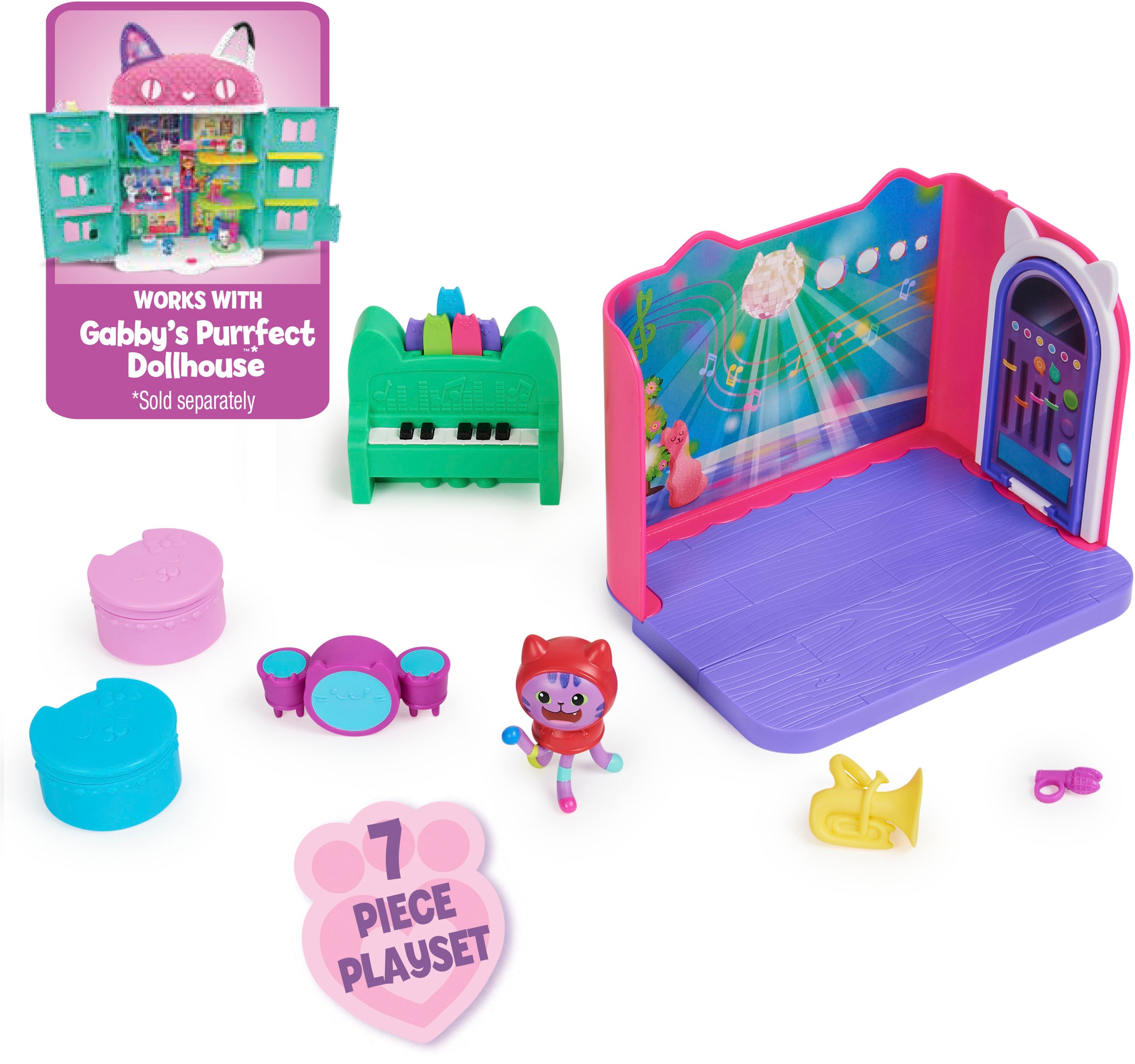 Spin Master Spielwelt »Gabby's Dollhouse – Deluxe Room – DJ Catnip's Musikzimmer«