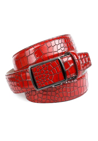 Anthoni Crown Ledergürtel, in rot mit Krokomuster kaufen