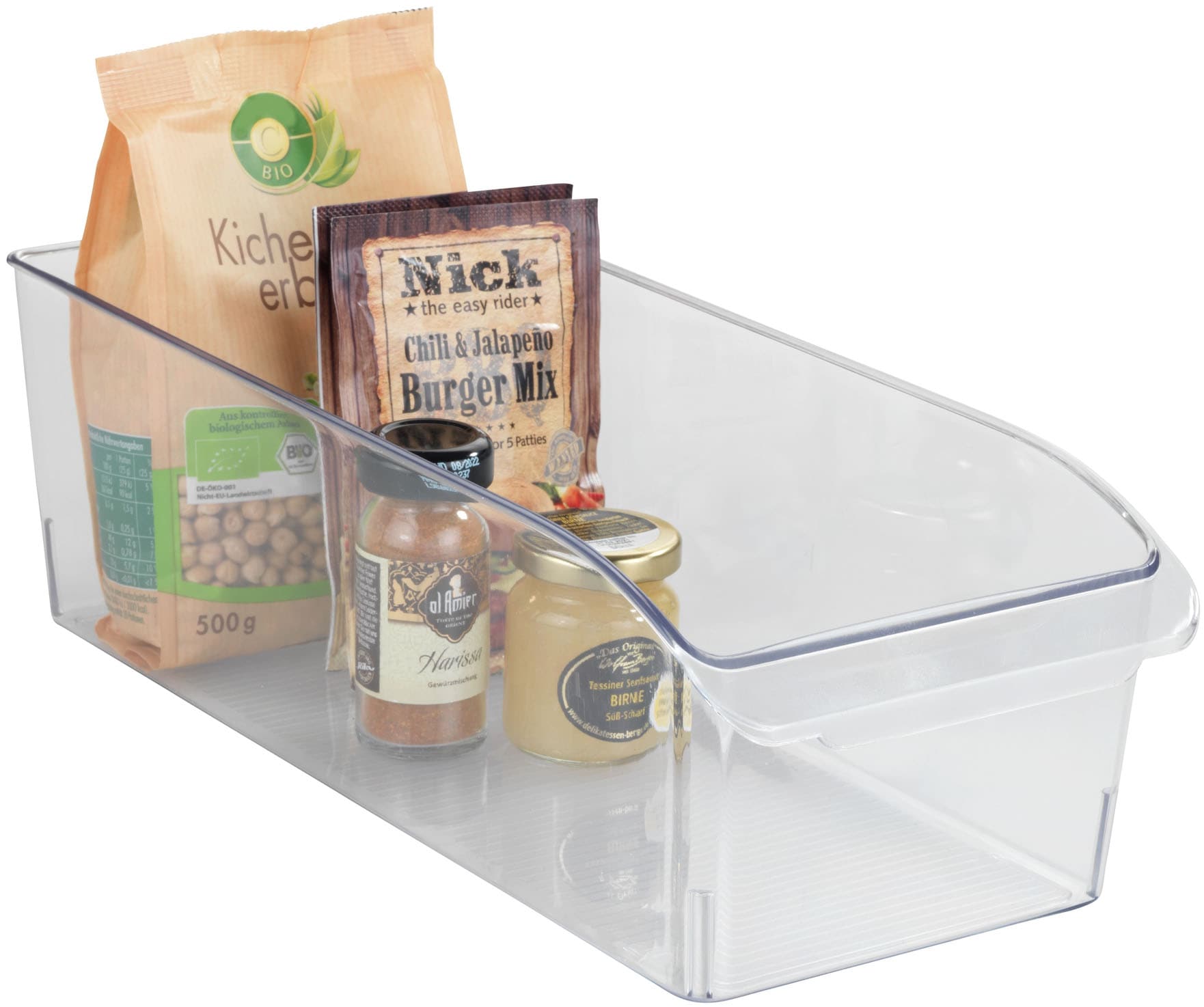 WENKO Aufbewahrungssystem »Schrank-Organizer«, (Set, 2 tlg., 1 Aufbewahrungsbox (B x H x T): 37 x 11 x 15 cm-1 Aufbewahrungsbox (B x H x T): 31 x 9,5 x 20 cm), zur Aufbewahrung von Lebensmitteln in Küchenschränken & Kühlschrank