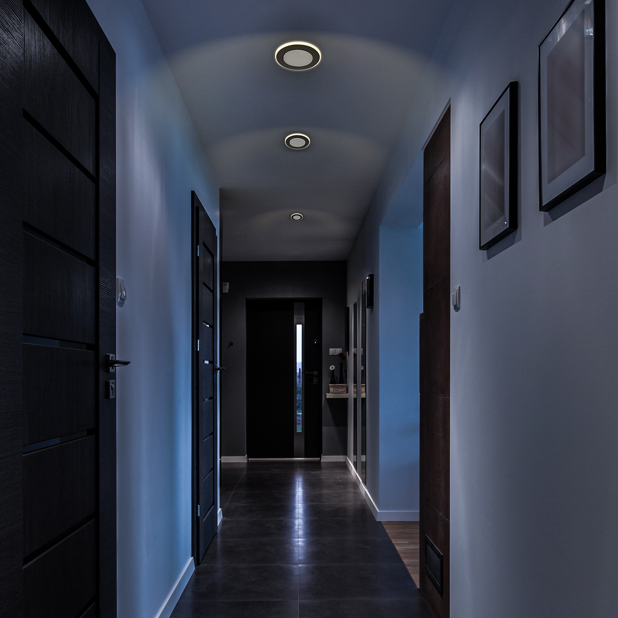 B.K.Licht Einbauleuchte »BK_EL1622 6er Set LED Einbaustrahler, mit Nachtlichtfunktion« LED-Modul 6 Stk. Warmweiß 3.000 K, 425Lm, 4.9W, Kunststoff, Ø9,3 x 2,4cm, Schwarz