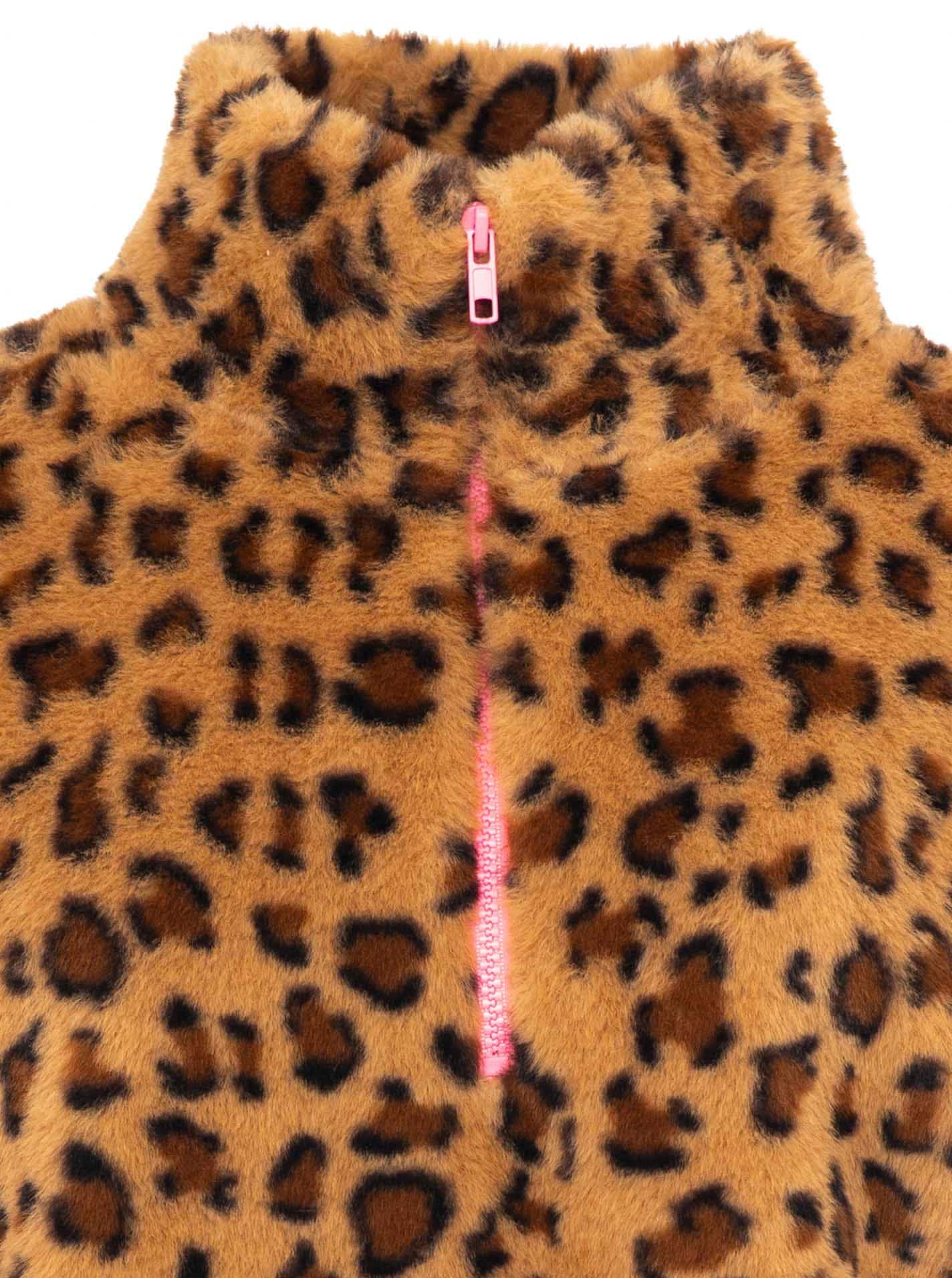 Zwillingsherz Troyer »Fake Fur Troyer Cozy Leo« mit Stehkragen, Reißverschluß, flauschiges Material, Leo-Allover