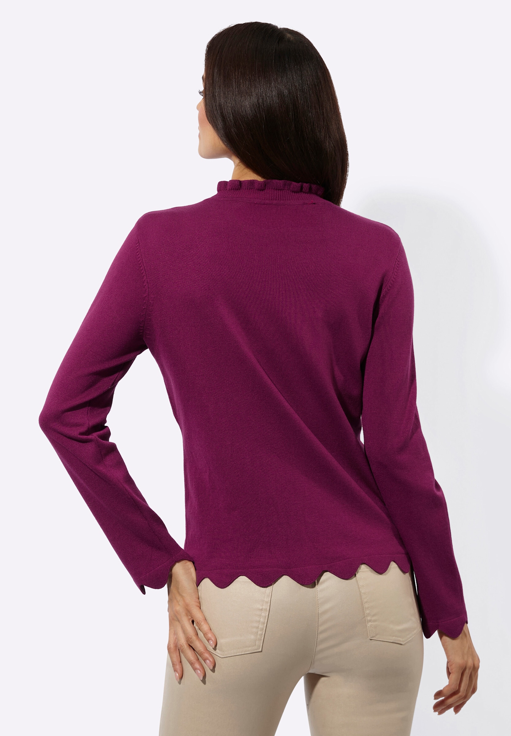 creation L Strickpullover »Pullover Langarm-Pullover mit Glitzersteinchen«