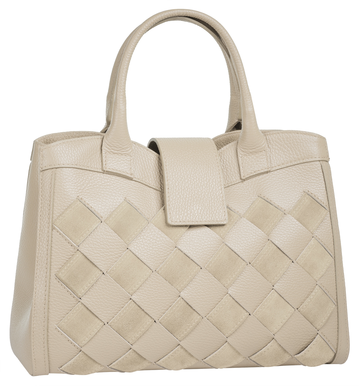 Samantha Look Henkeltasche echt Leder, Made in Italy