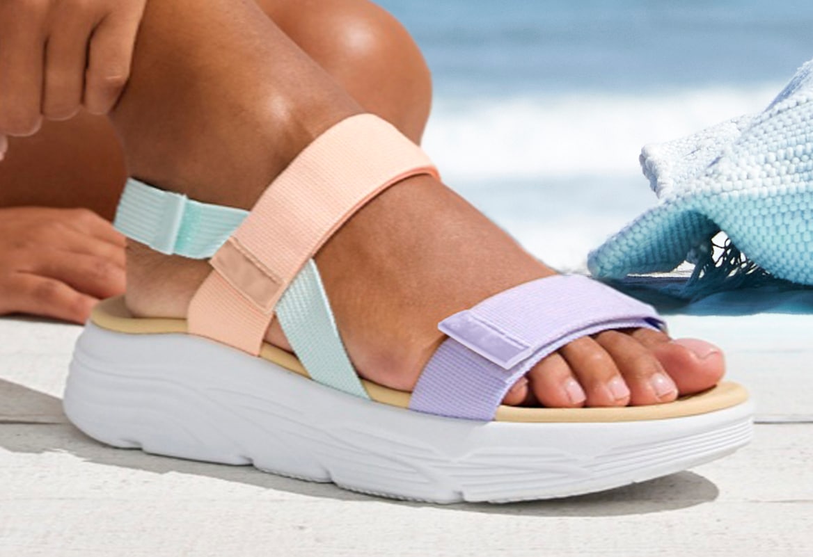 Vivance Sandale »Sandalette, Pantolette, Sommerschuhe, Riemchensandale«  mit bunten Riemchen und Klettverschluss VEGAN