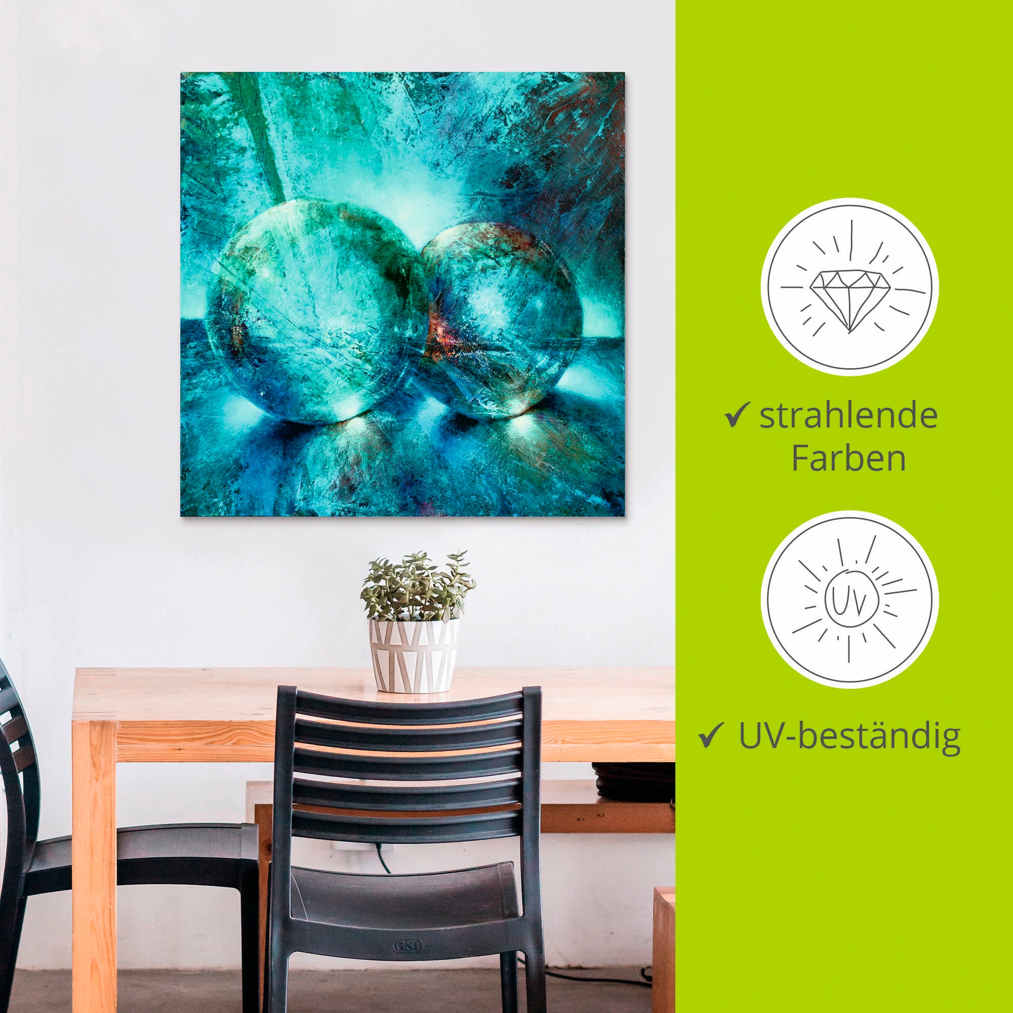 Artland Wandbild »Zwei blaue Murmeln_« Muster 1 Stk. tlg. als Alubild, Outdoorbild, Leinwandbild, Poster in verschied. Größen