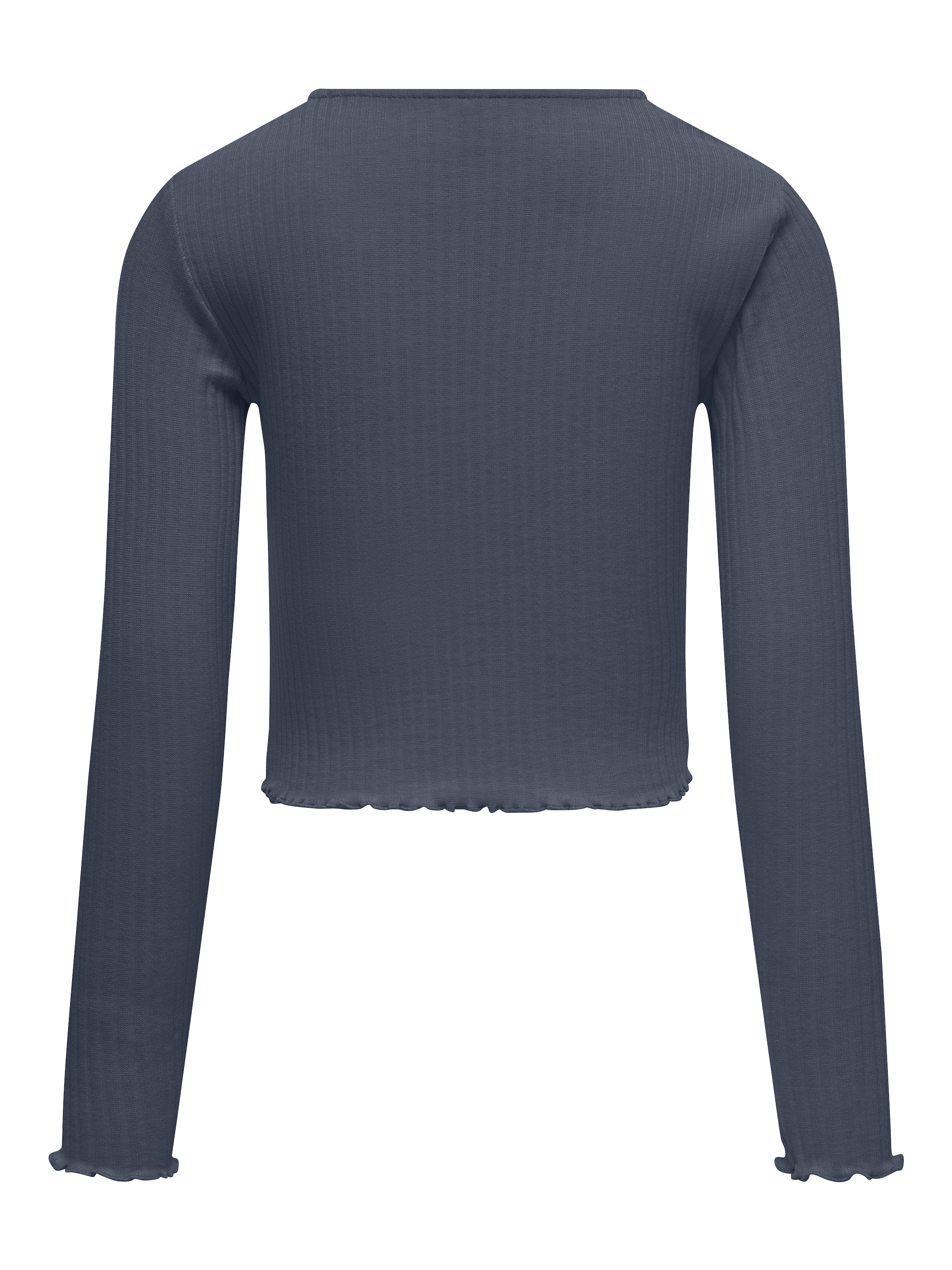 KIDS ONLY Langarmshirt »KOGNELLA L/S O-NECK TOP JRS NOOS«, in kurzer Form und mit süßen Wellenkanten am Saum